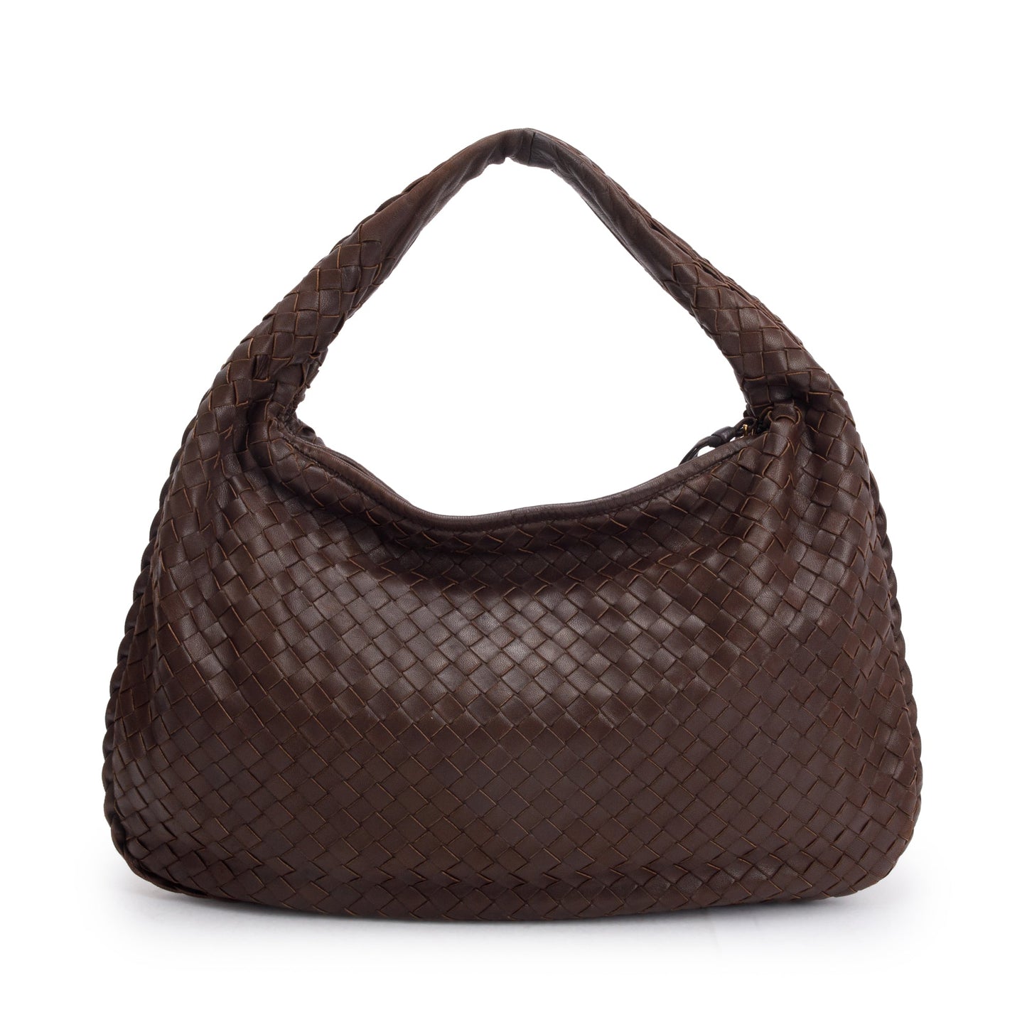 Bottega Veneta Brown Intrecciato Leather Small Hobo Bag
