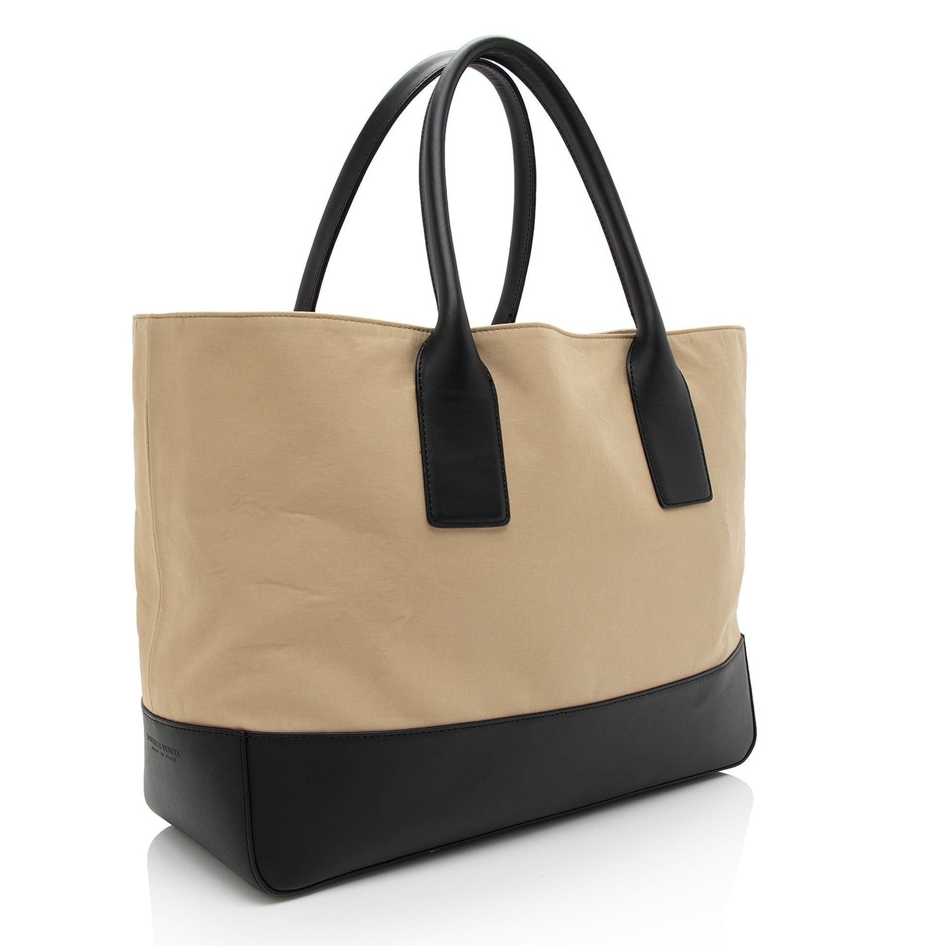 Luxury Bottega Veneta Canvas Calfskin Two Tone Tote (SHF-HlaCzX)