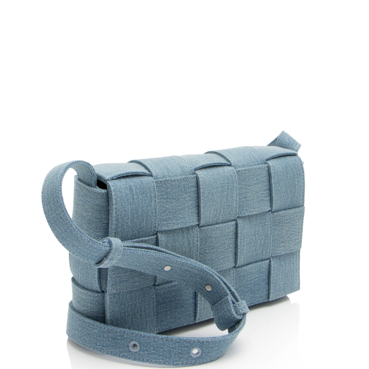 Luxury Bottega Veneta Denim Intrecciato Cassette Crossbody (SHF-bjvGME)