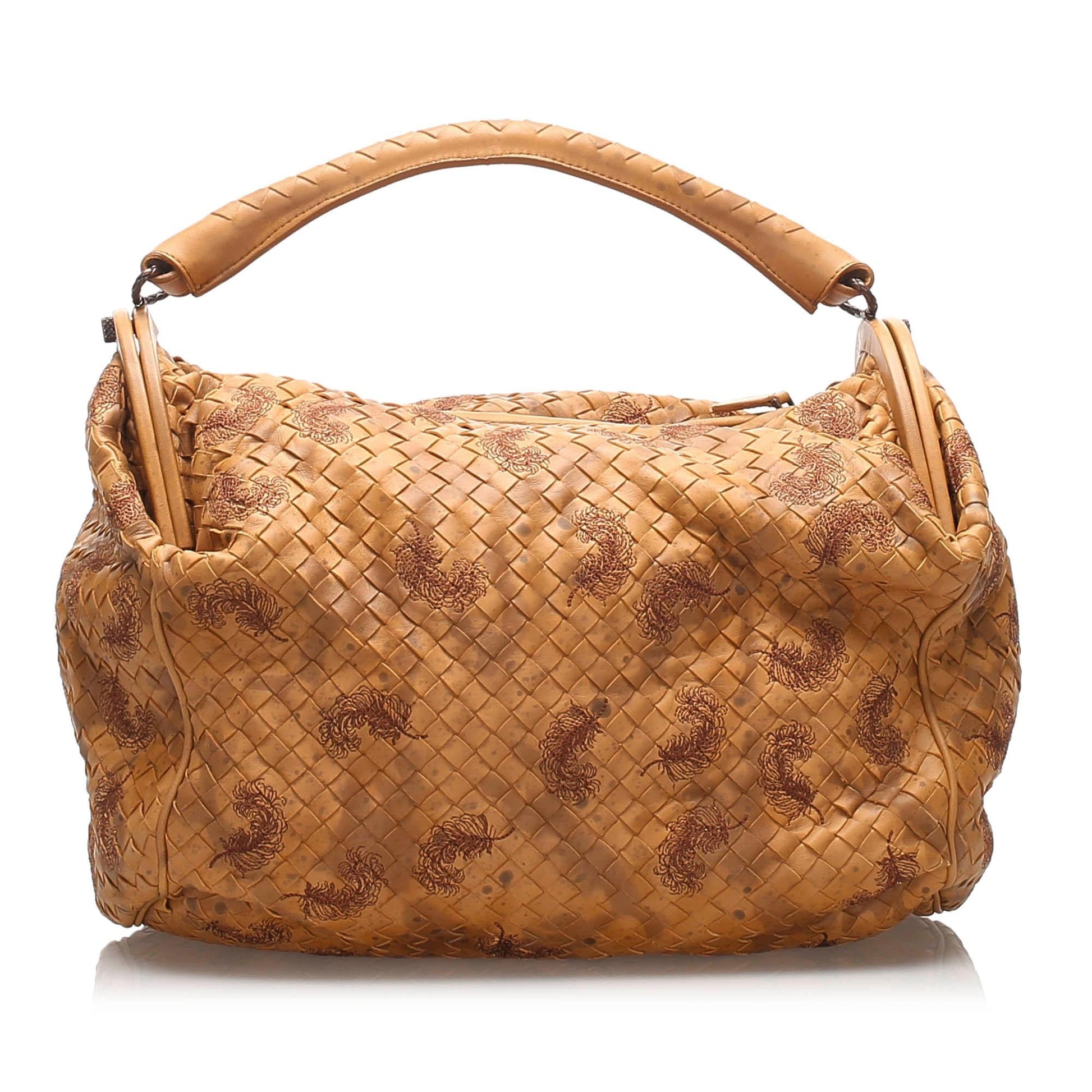 Luxury Bottega Veneta Embroidered Intrecciato Leather Handbag (SHG-23124)