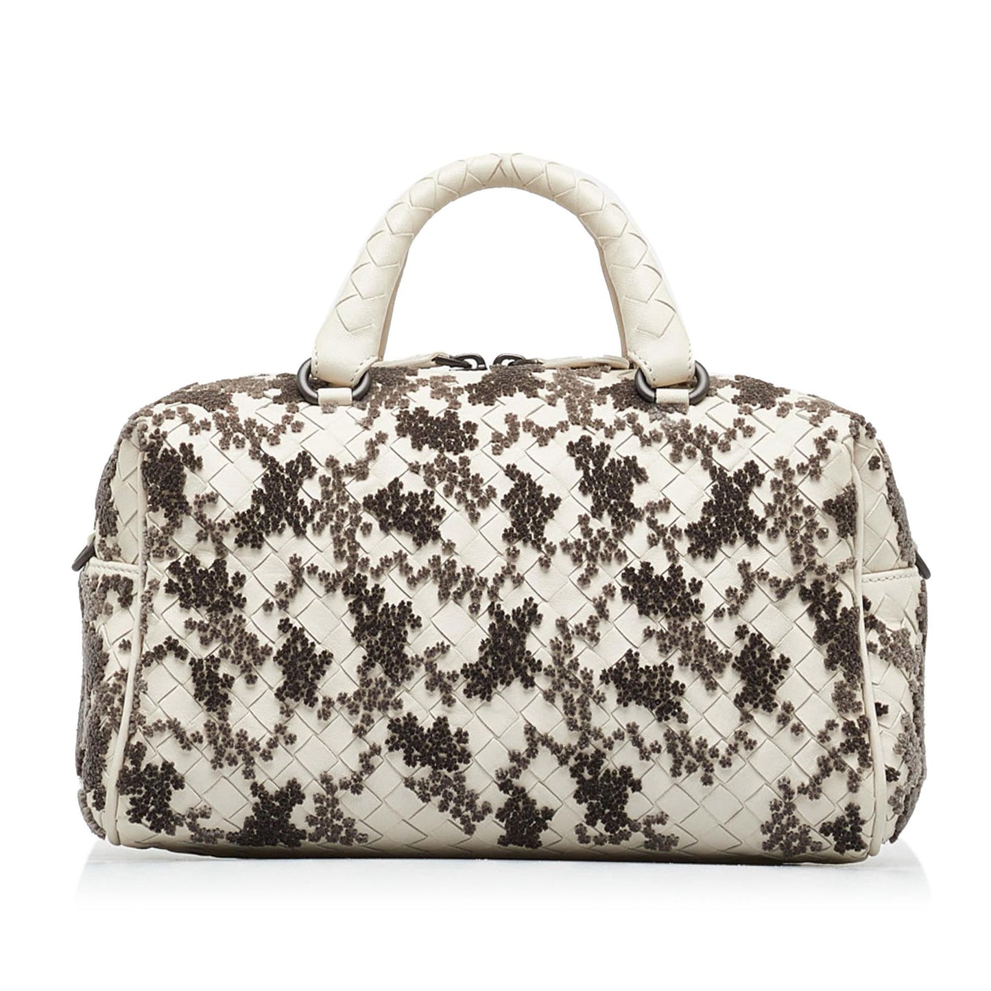 Luxury Bottega Veneta In Mist Intrecciato Flocked Velvet Bouquet Duffel Bag (SHG-xasGlj)