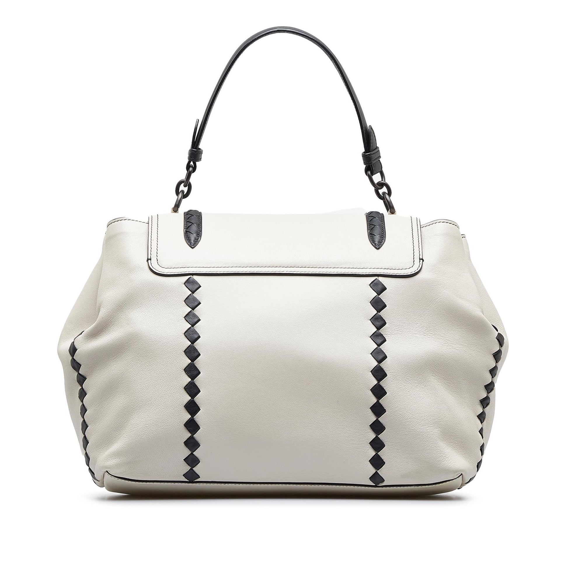 Luxury Bottega Veneta Intrecciato Double Buckle Satchel (SHG-C2xywZ)