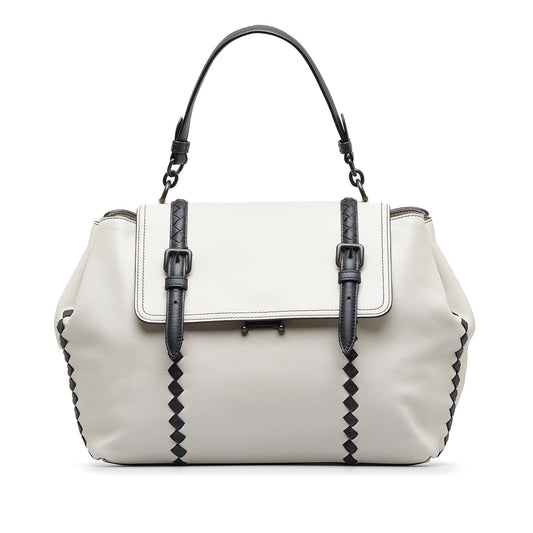 Luxury Bottega Veneta Intrecciato Double Buckle Satchel (SHG-C2xywZ)