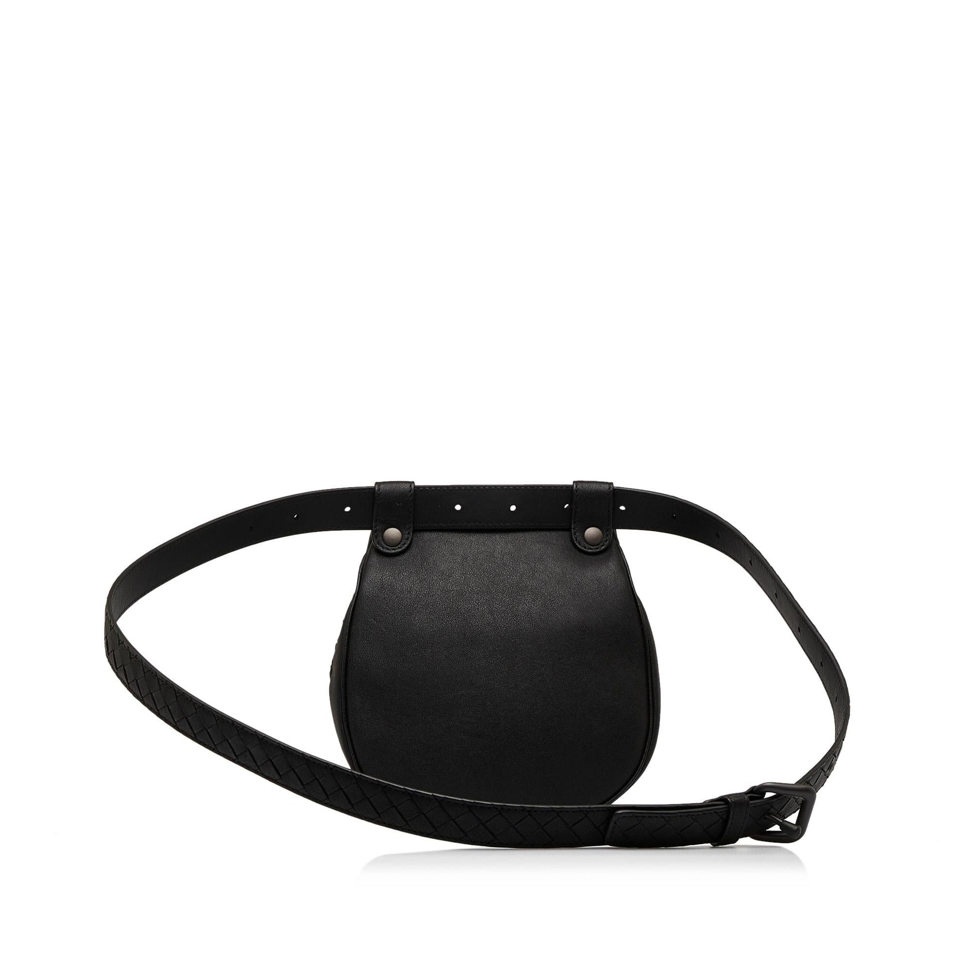 Luxury Bottega Veneta Intrecciato Flap Belt Bag (SHG-kTLVHx)