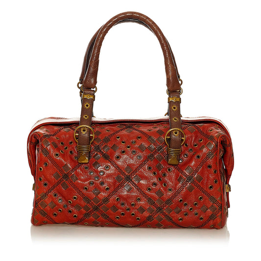 Luxury Bottega Veneta Intrecciato Grommet Leather Boston Bag (SHG-EVr6JH)