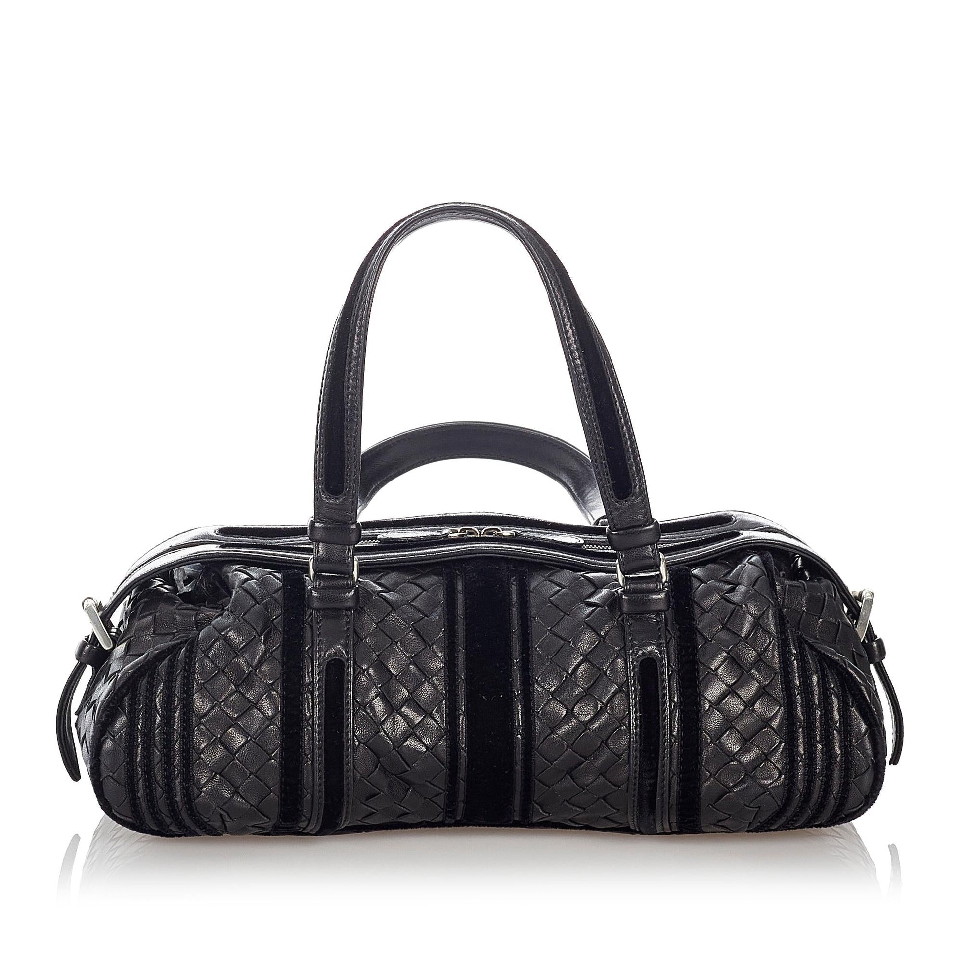 Luxury Bottega Veneta Intrecciato Leather Boston Bag (SHG-27192)