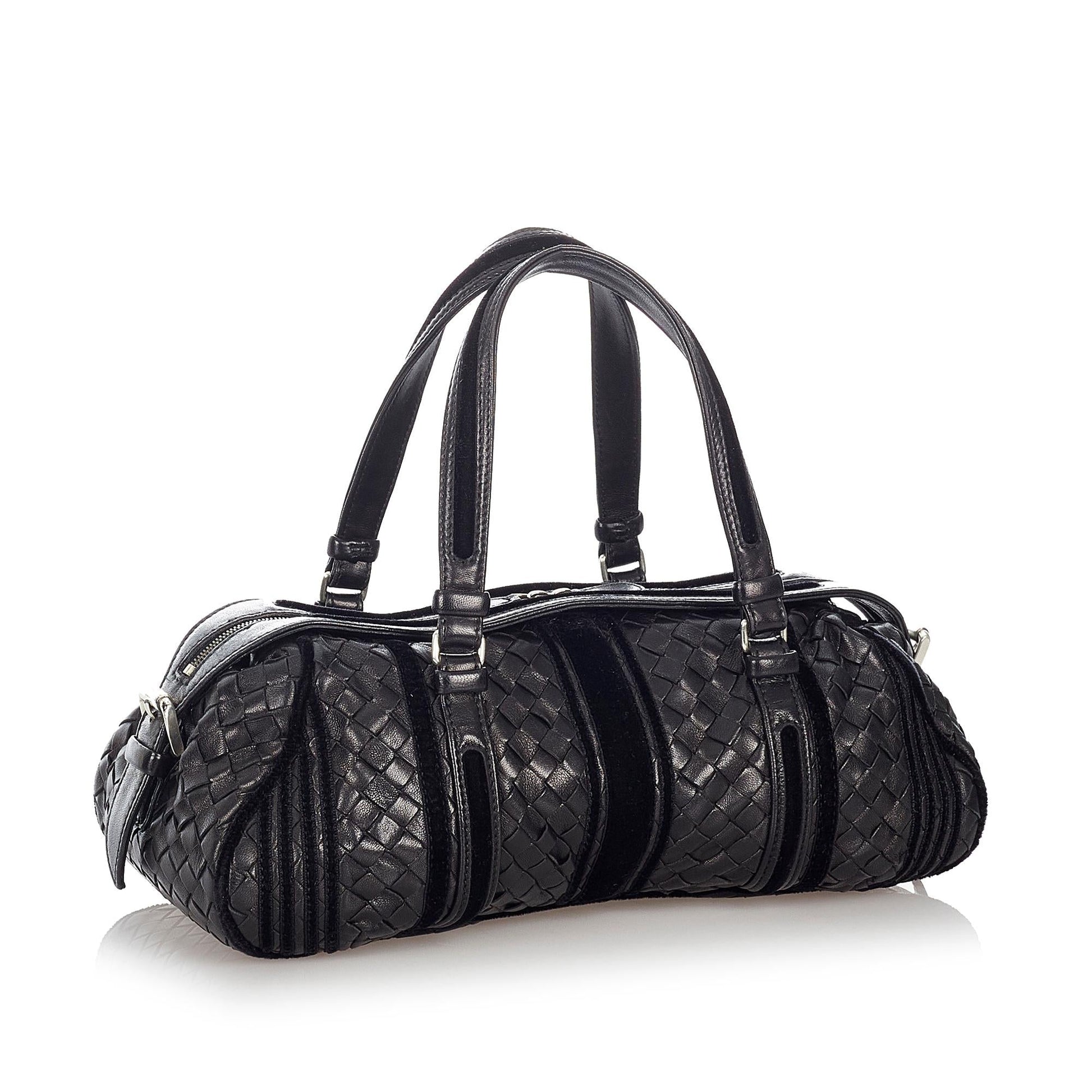 Luxury Bottega Veneta Intrecciato Leather Boston Bag (SHG-27192)