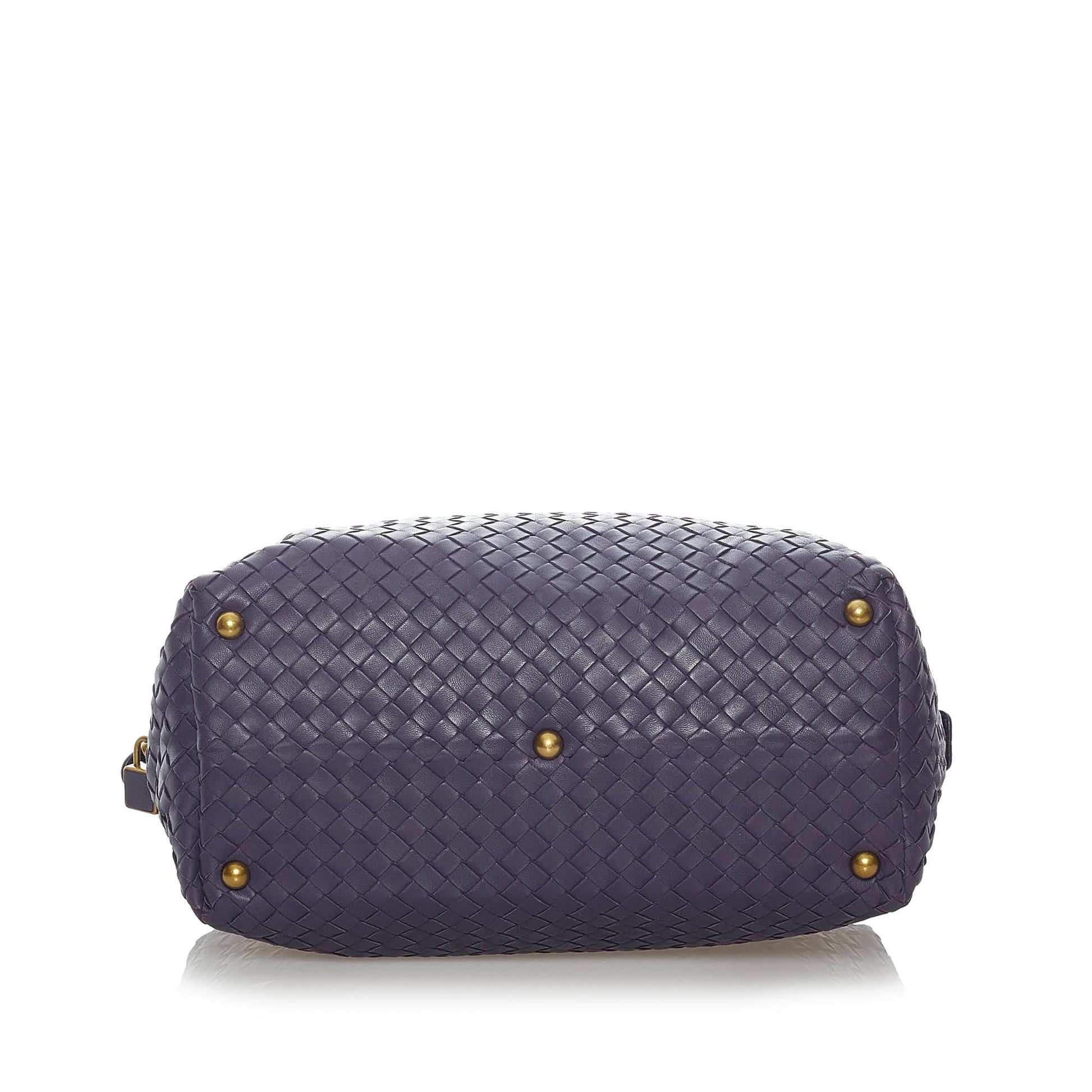 Luxury Bottega Veneta Intrecciato Leather Boston Bag (SHG-30407)