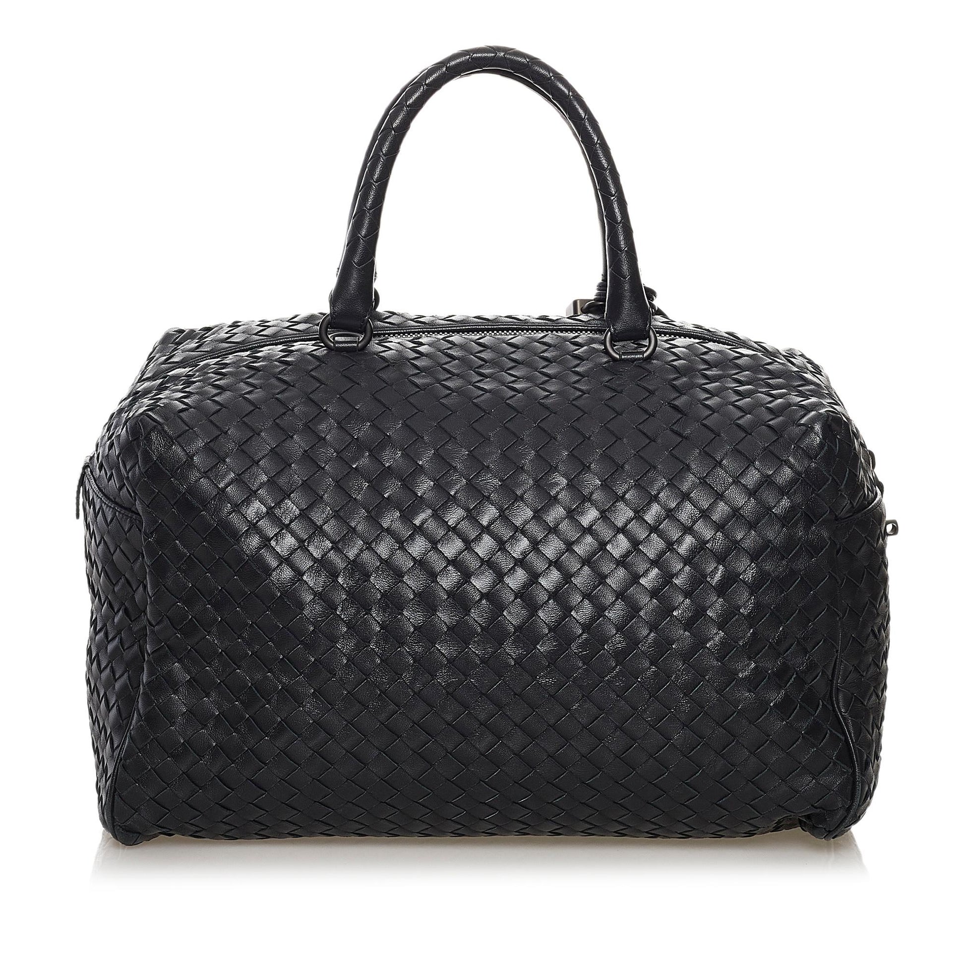 Luxury Bottega Veneta Intrecciato Leather Boston Bag (SHG-32408)