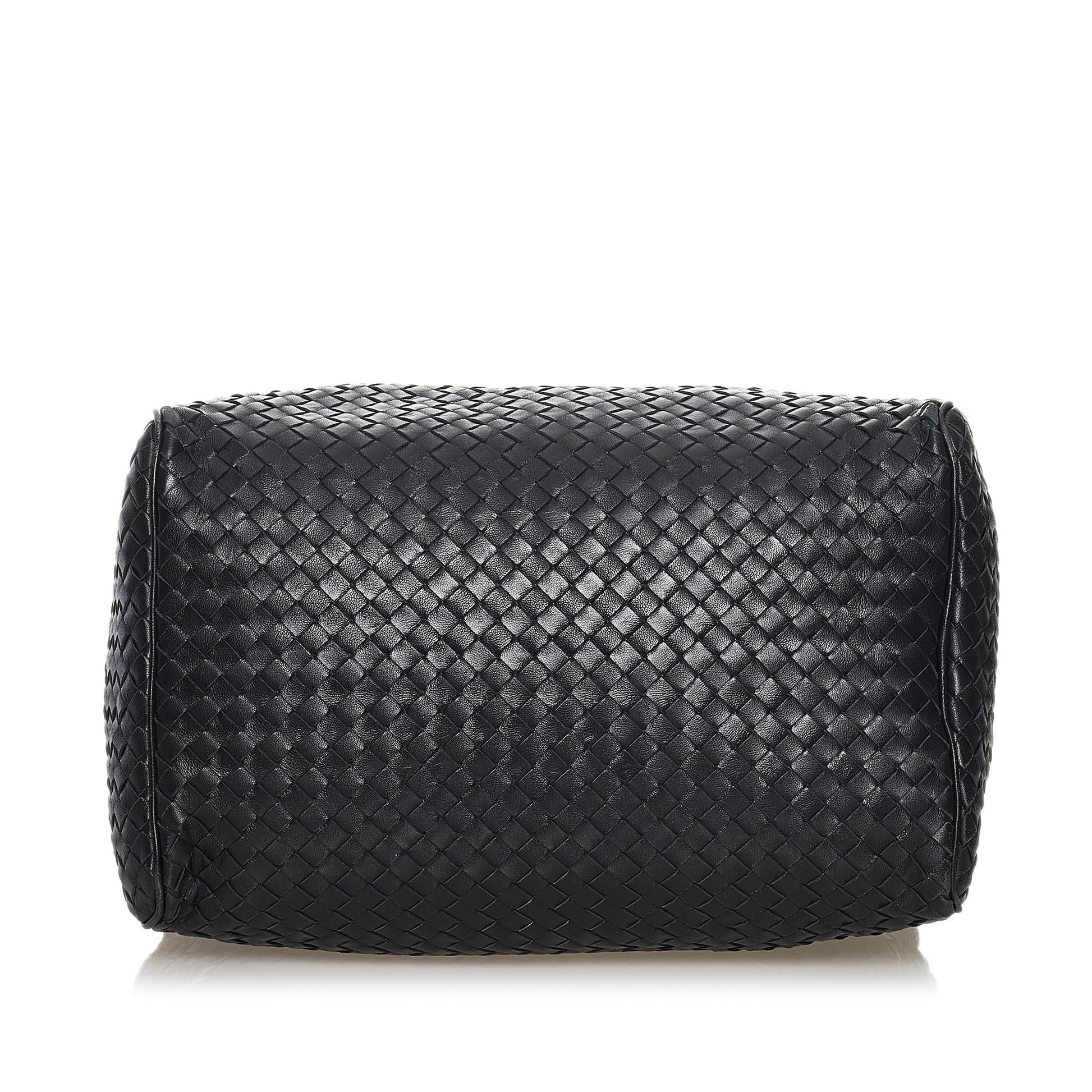 Luxury Bottega Veneta Intrecciato Leather Boston Bag (SHG-32408)