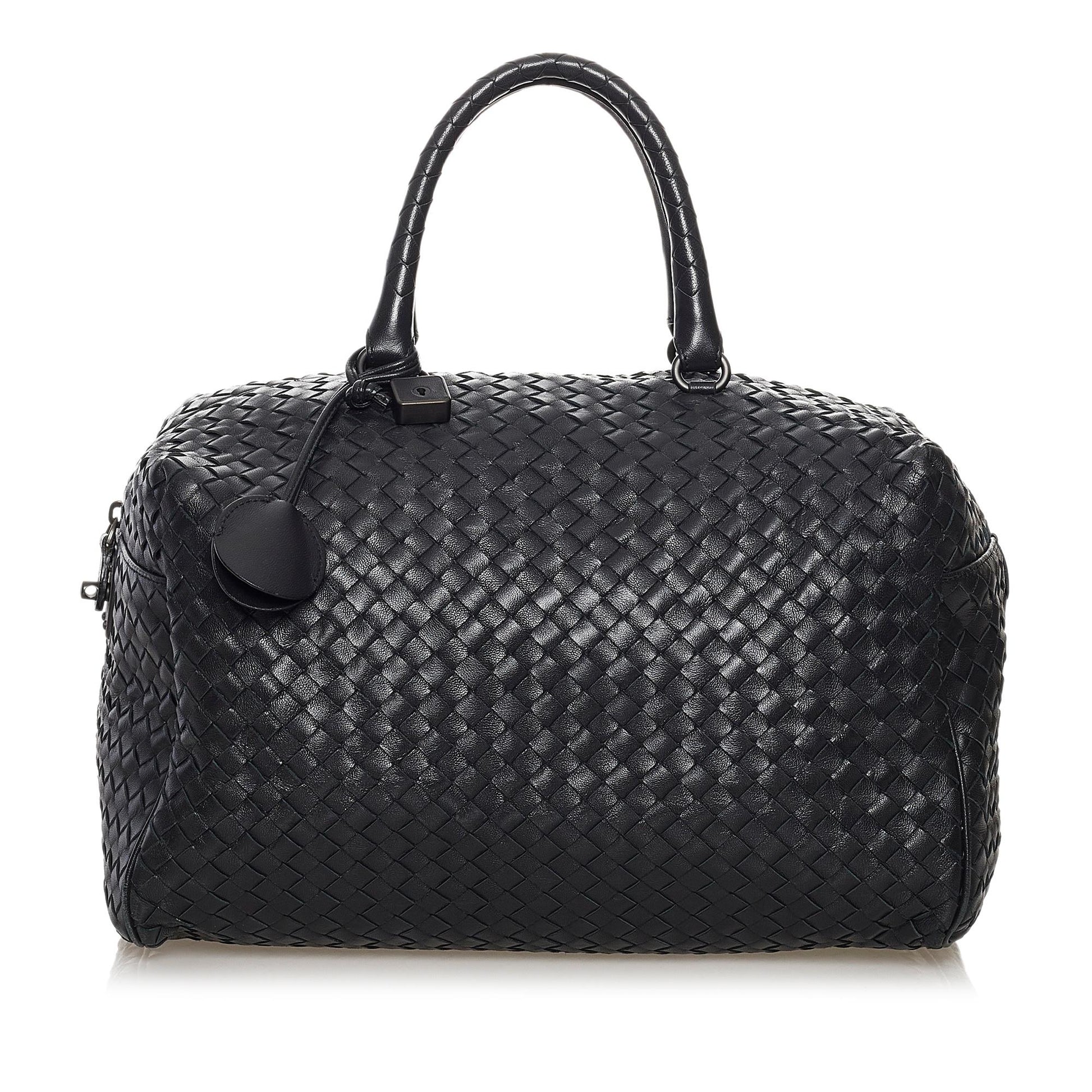 Luxury Bottega Veneta Intrecciato Leather Boston Bag (SHG-32408)