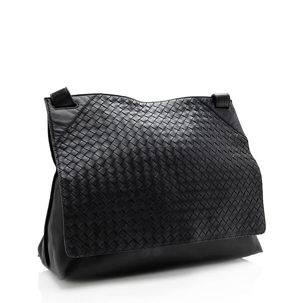 Luxury Bottega Veneta Intrecciato Nappa Messenger Bag - FINAL SALE (SHF-18356)