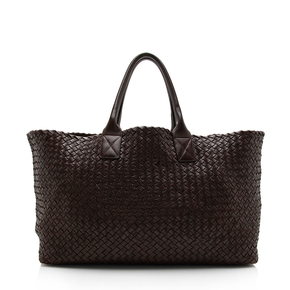 Luxury Bottega Veneta Intrecciato Nappa Cabat Tote (SHF-15605)