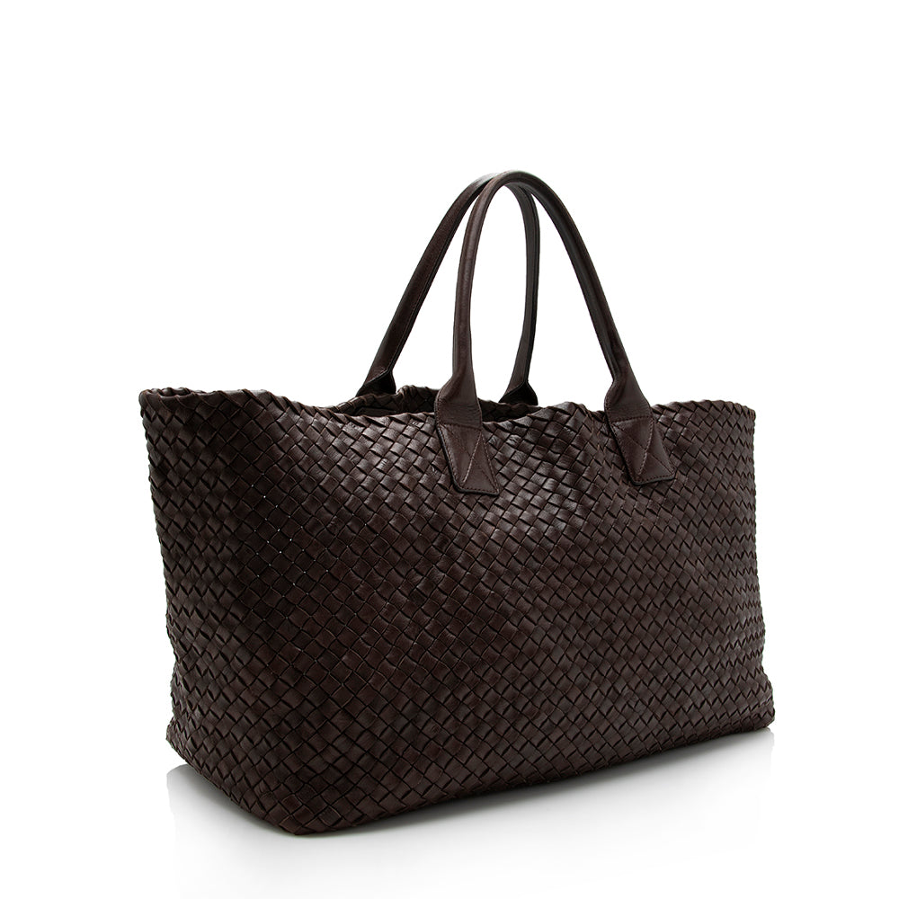 Luxury Bottega Veneta Intrecciato Nappa Cabat Tote (SHF-15605)