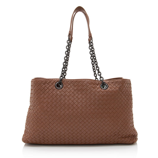 Luxury Bottega Veneta Intrecciato Nappa Leather Medium Tote (SHF-22020)