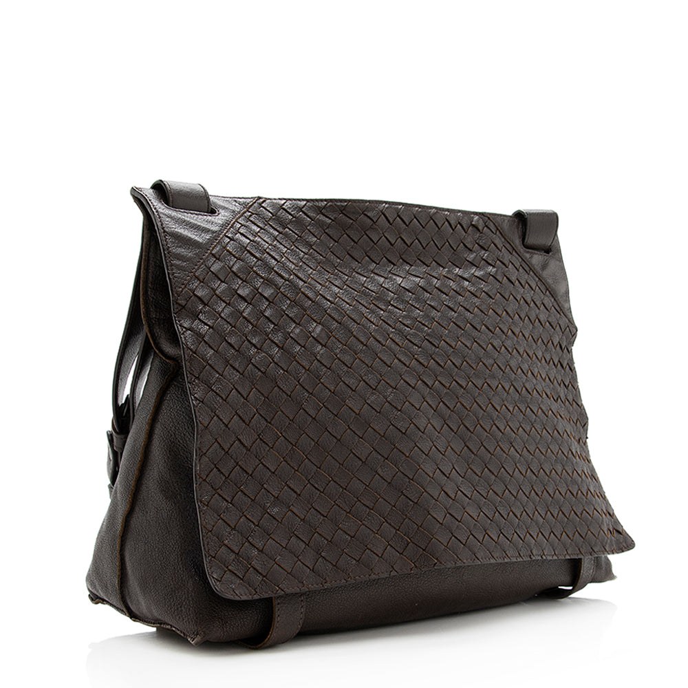 Luxury Bottega Veneta Intrecciato Nappa Messenger Bag (SHF-19389)
