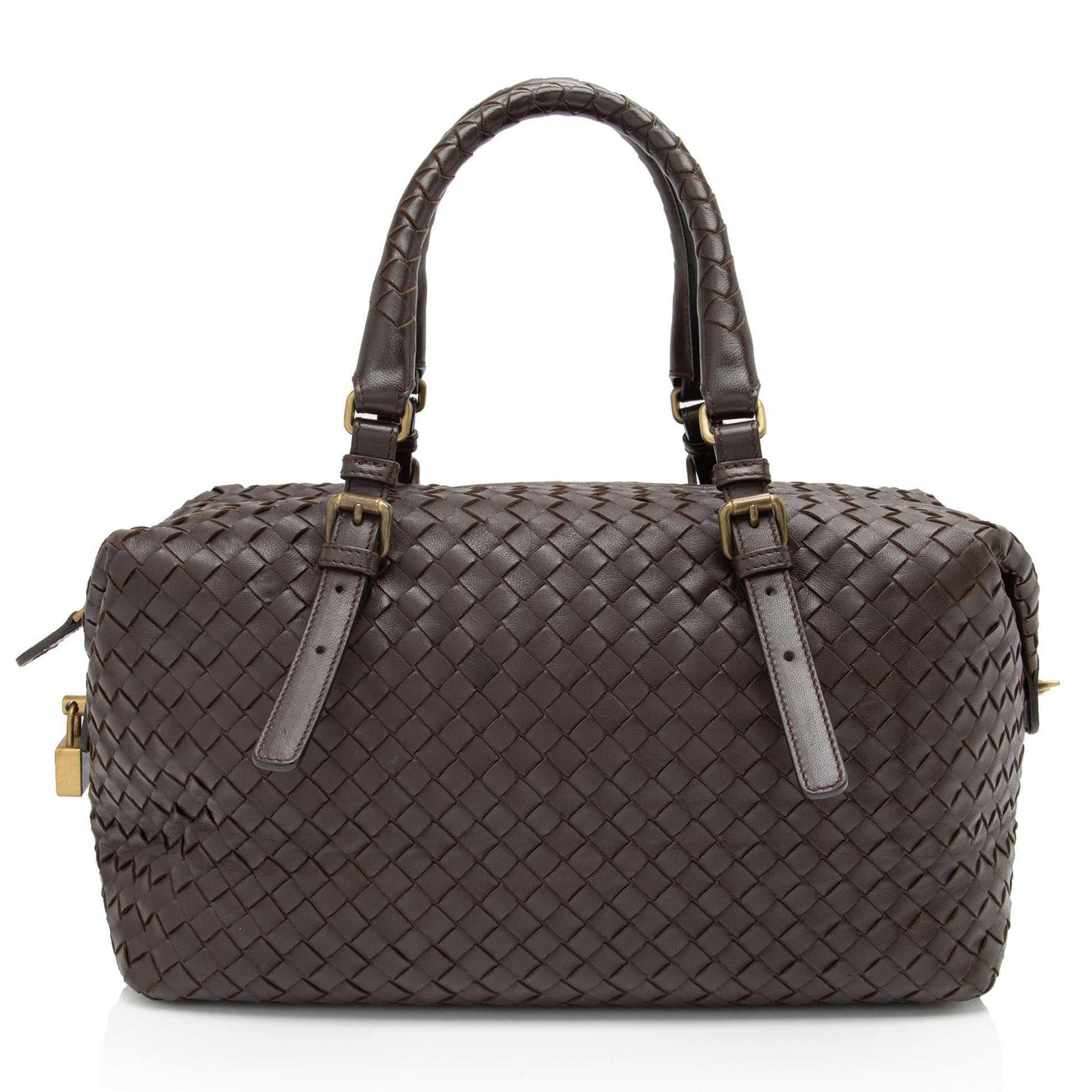 Luxury Bottega Veneta Intrecciato Nappa Montaigne Small Satchel (SHF-4lcw1Z)