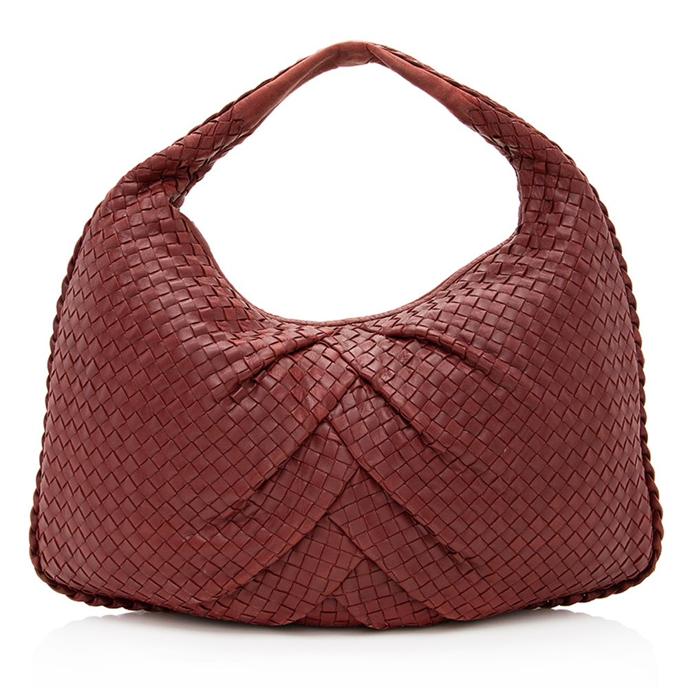 Luxury Bottega Veneta Intrecciato Nappa Pleated Large Hobo (SHF-19837)
