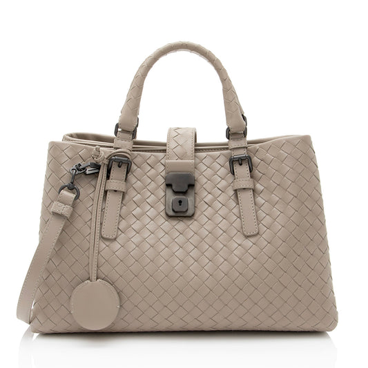 Luxury Bottega Veneta Intrecciato Nappa Roma Small Satchel (SHF-D3tcZO)