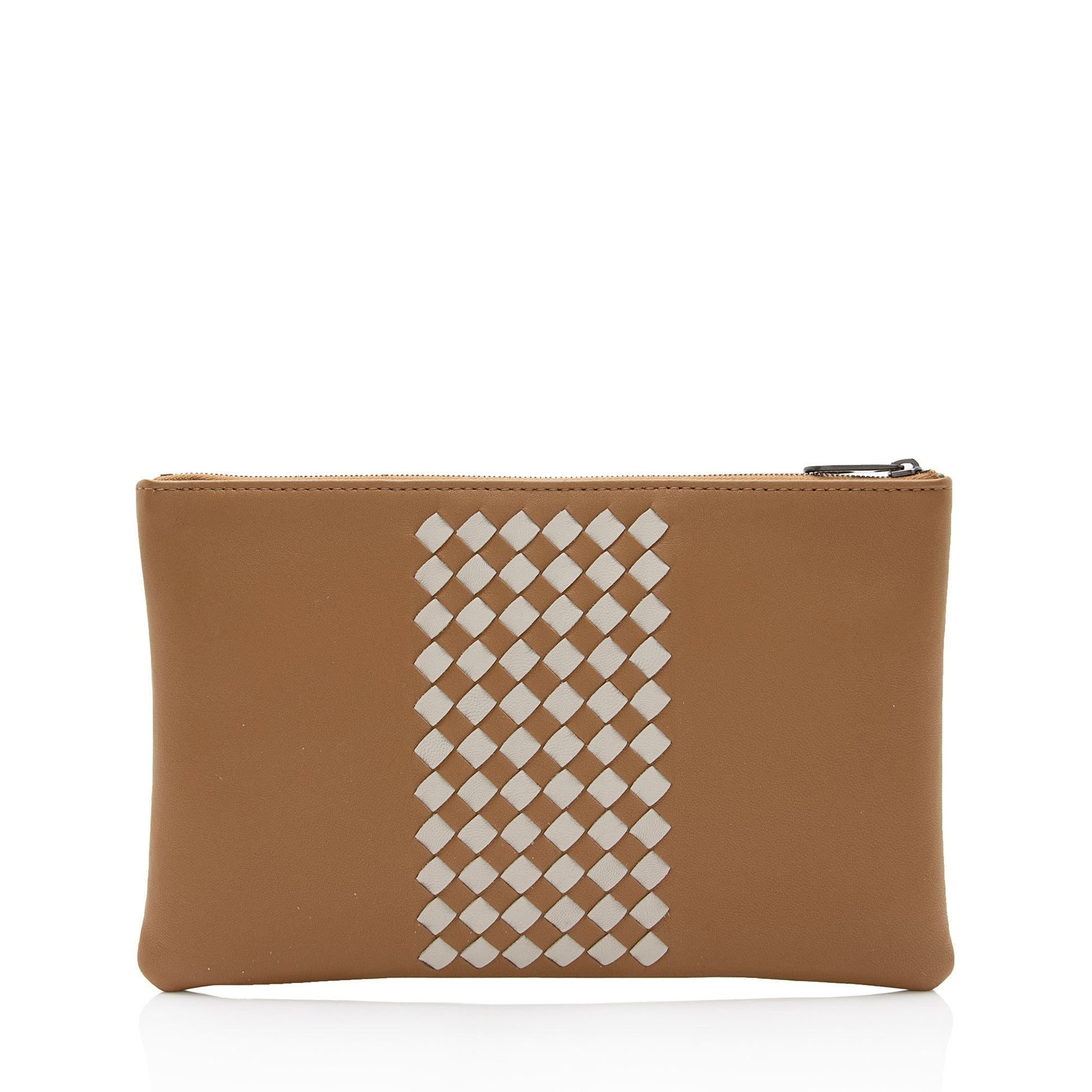 Luxury Bottega Veneta Intrecciato Nappa Zip Pouch (SHF-wyJGCB)