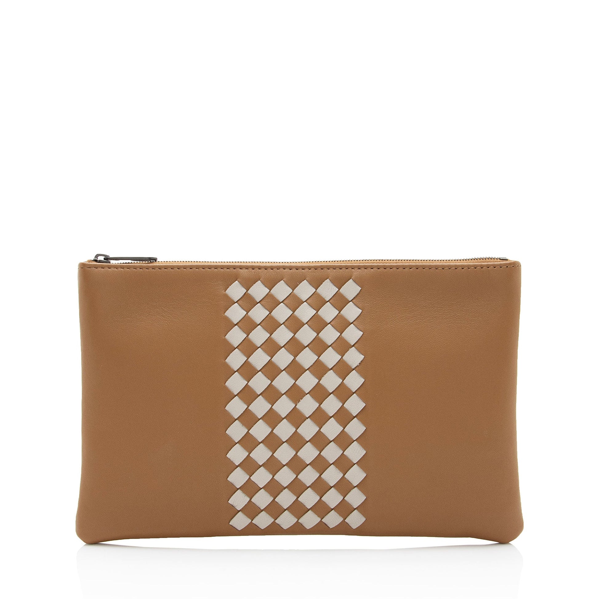 Luxury Bottega Veneta Intrecciato Nappa Zip Pouch (SHF-wyJGCB)