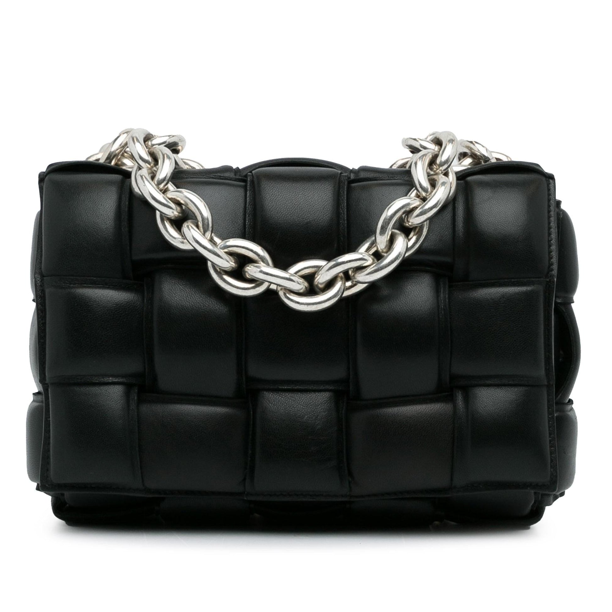Luxury Bottega Veneta Intrecciato Padded Cassette Chain Satchel (SHG-QJfMaM)