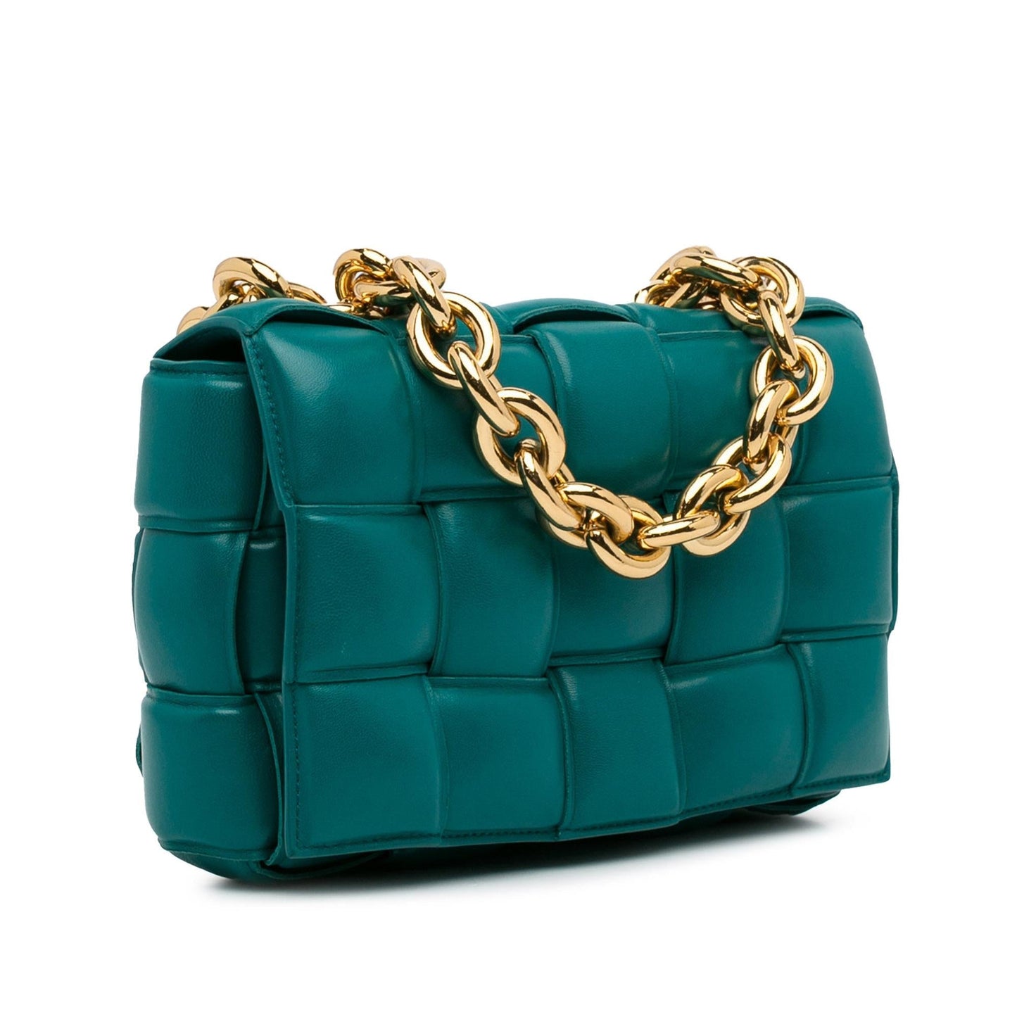 Luxury Bottega Veneta Intrecciato Padded Chain Cassette Satchel (SHG-9kIfzC)