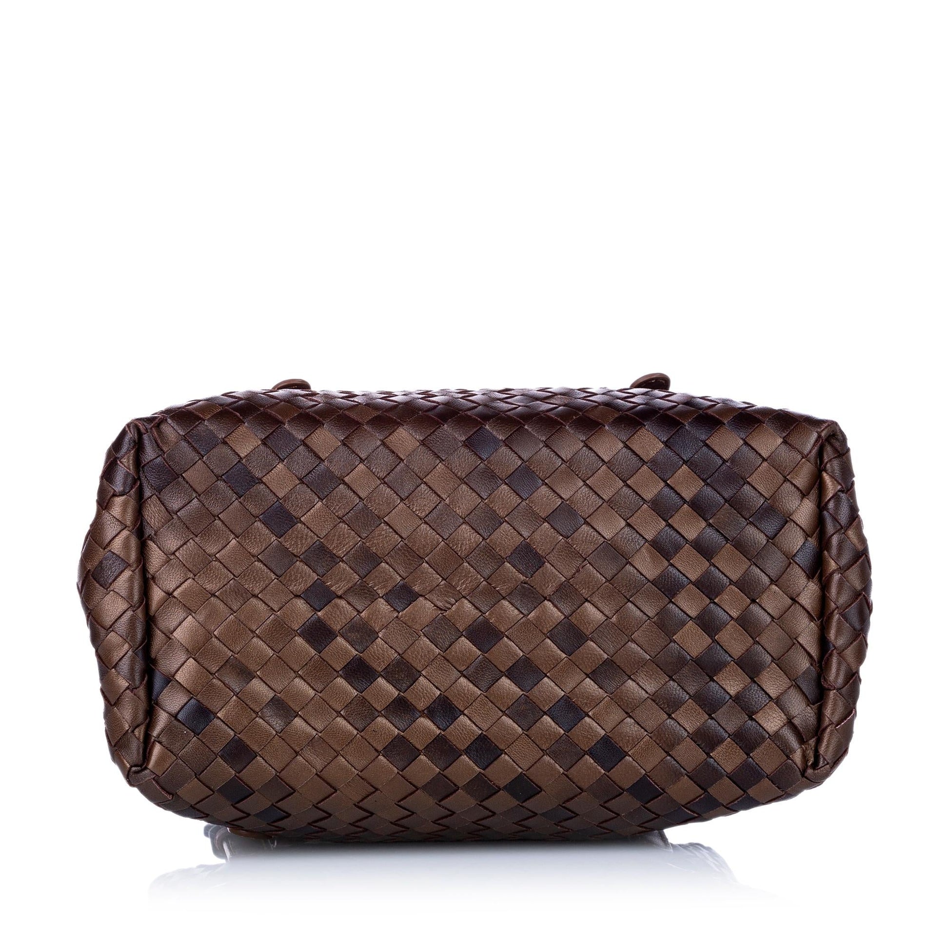 Luxury Bottega Veneta Intrecciato Roma Leather Satchel (SHG-28446)