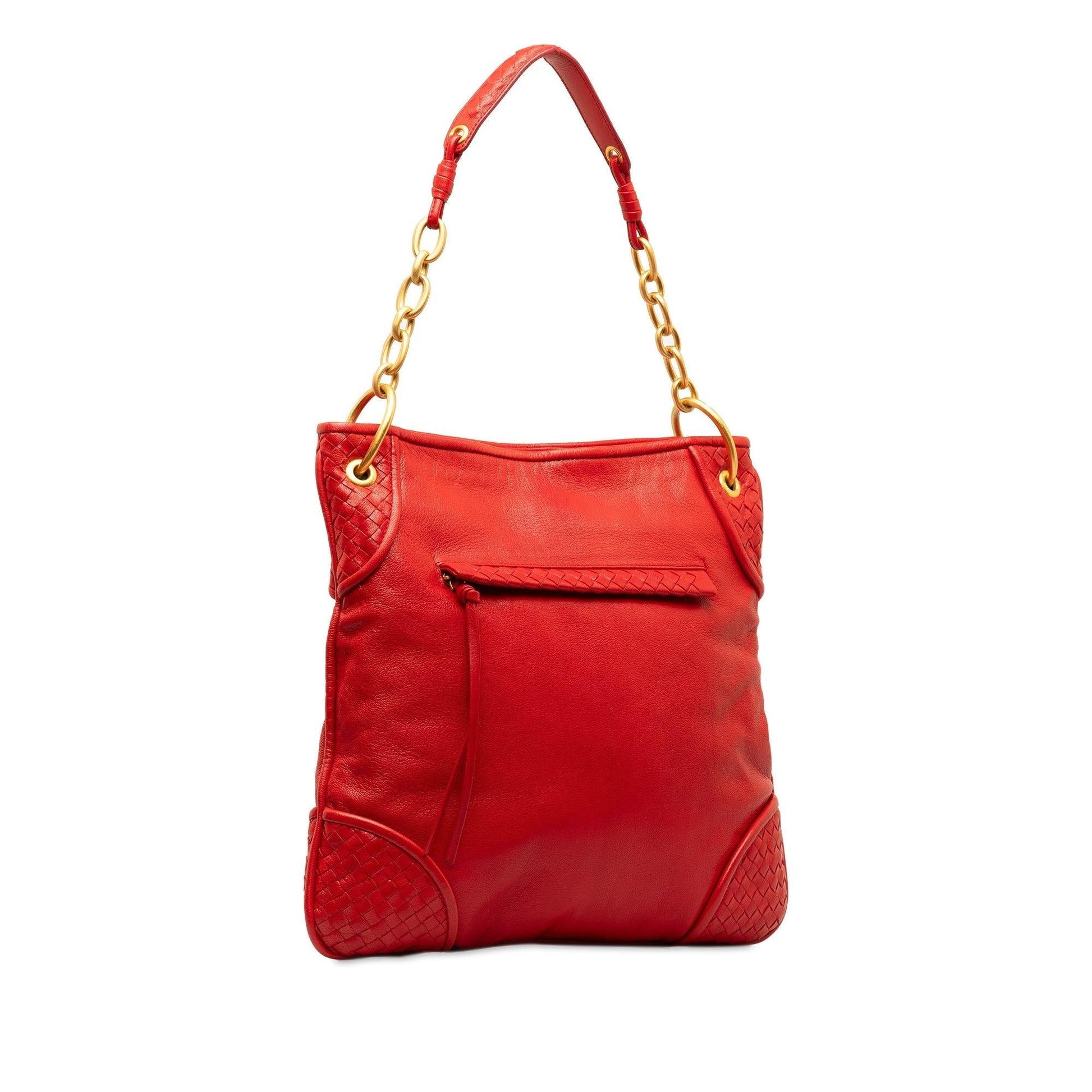 Luxury Bottega Veneta Intrecciato Trimmed Leather Shoulder Bag (SHG-3guURJ)