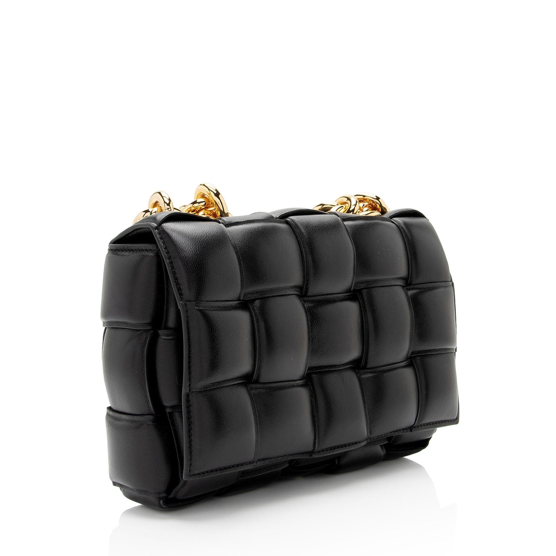 Luxury Bottega Veneta Lambskin Cassette Chain Maxi Shoulder Bag (SHF-xyxd6R)