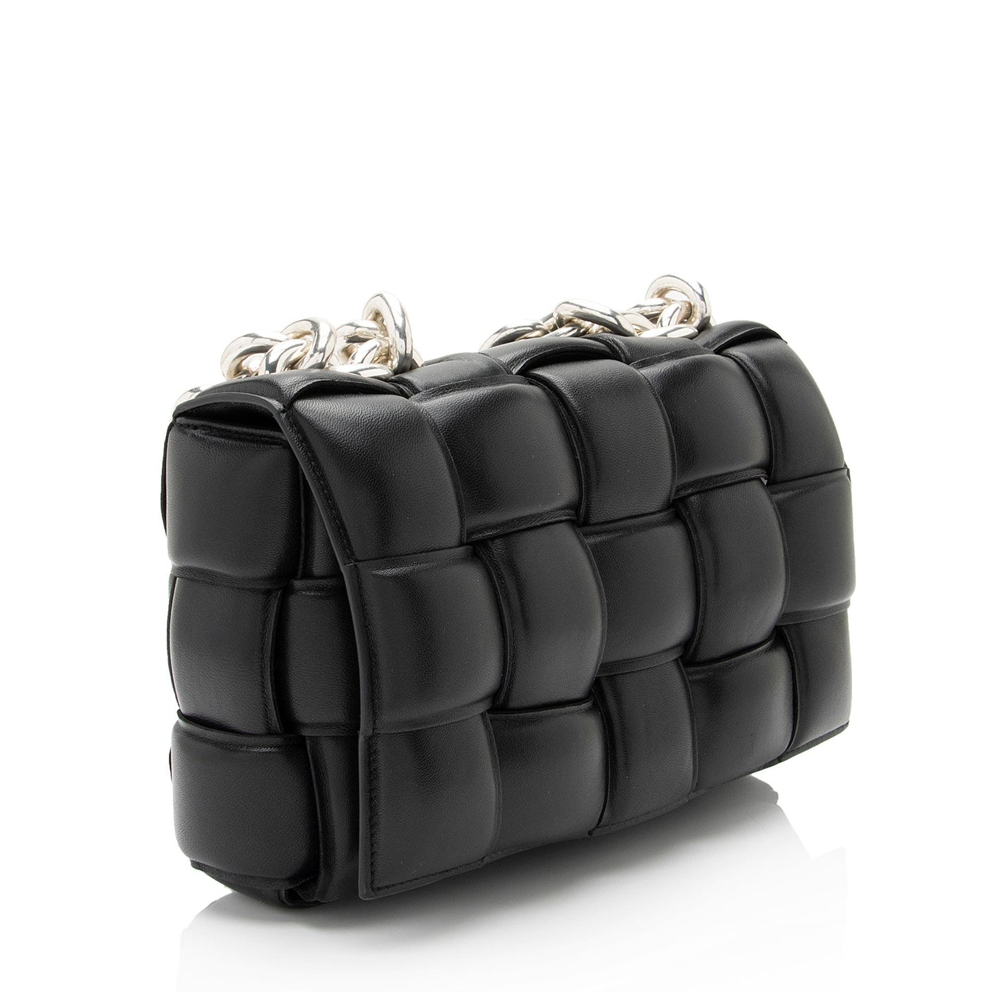 Luxury Bottega Veneta Lambskin Cassette Chain Maxi Shoulder Bag (SHF-JbNRjz)