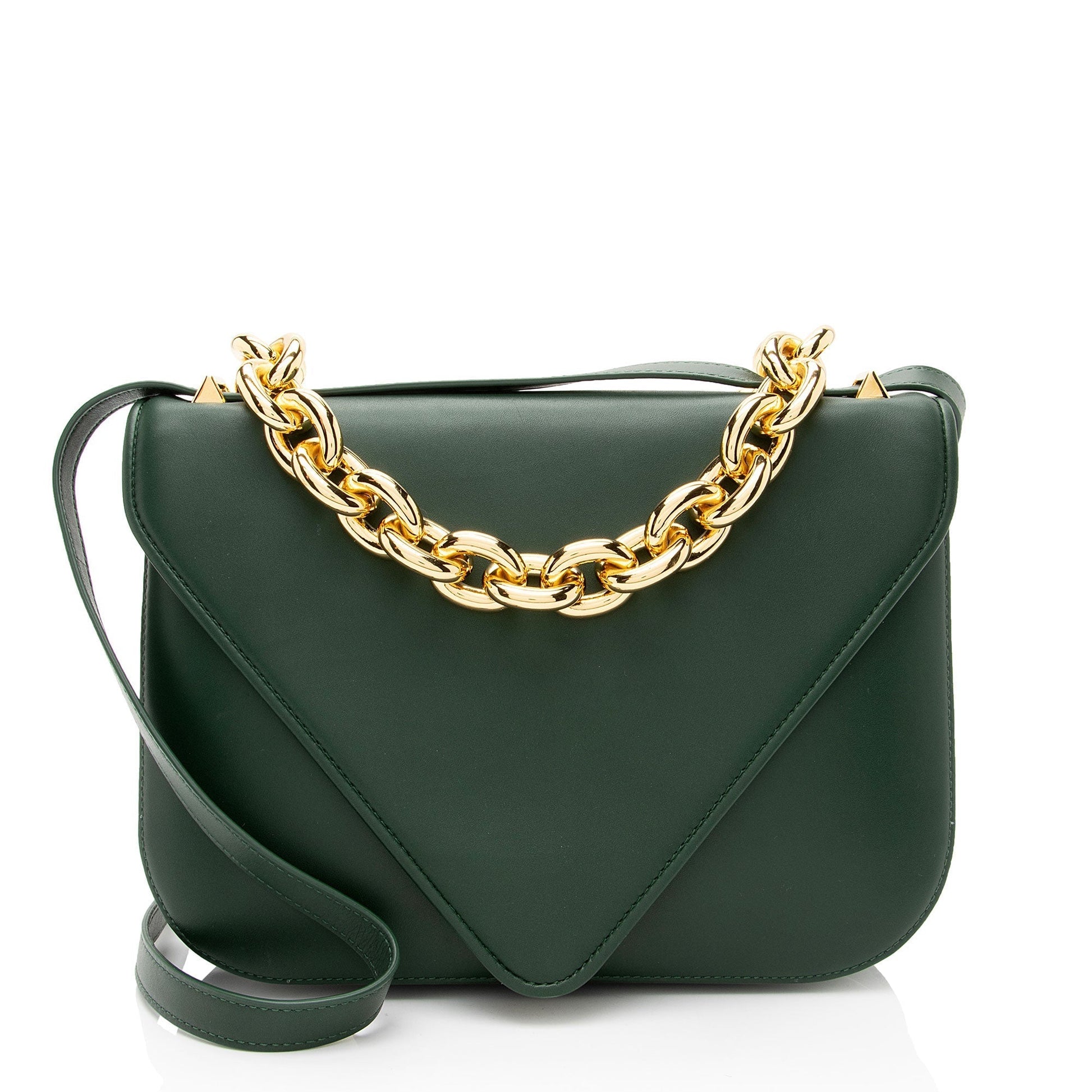 Luxury Bottega Veneta Leather The Mount Envelope Chain Medium Shoulder Bag (SHF-YsGmp8)
