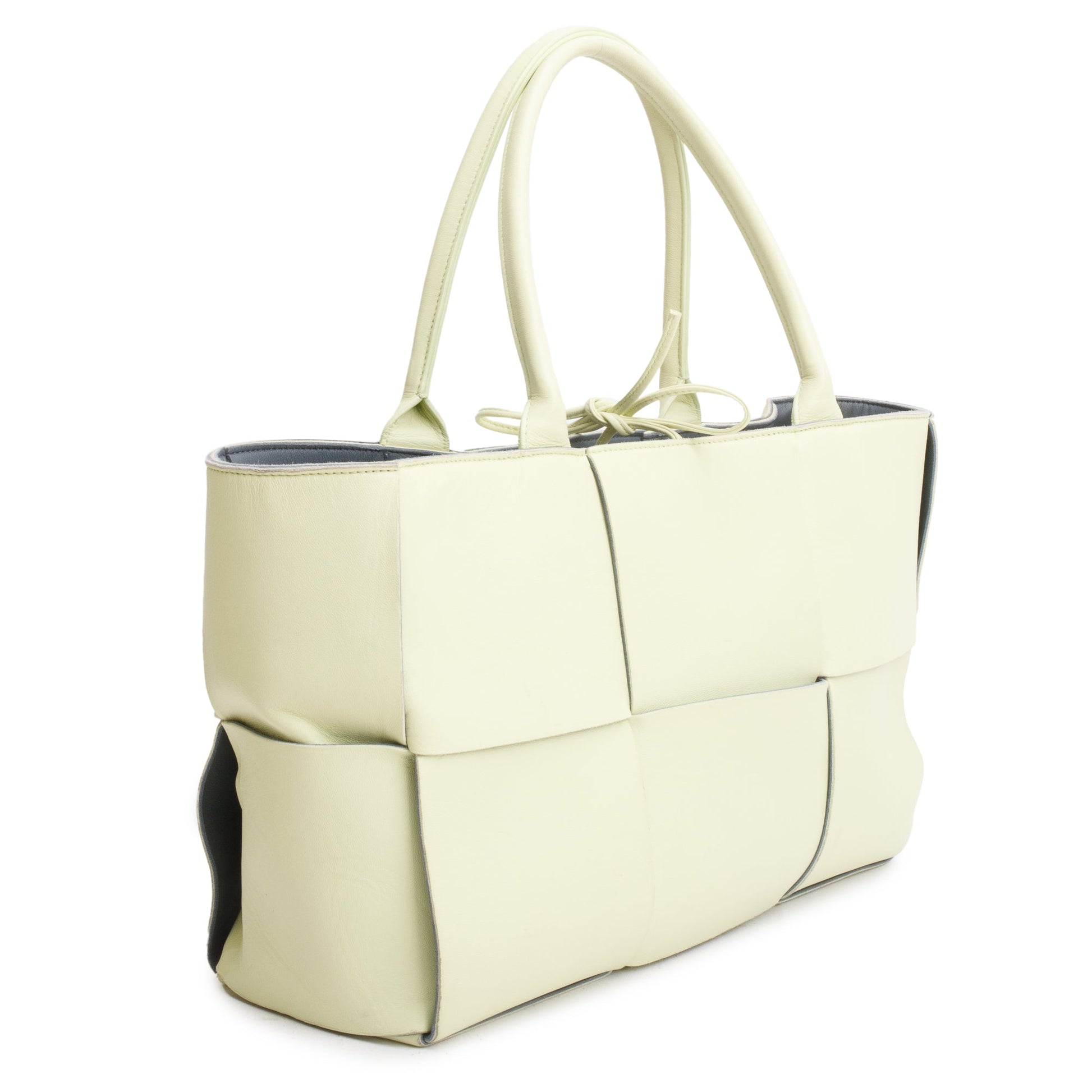 Bottega Veneta Light Green Maxi Intrecciato Leather Medium Arco Tote