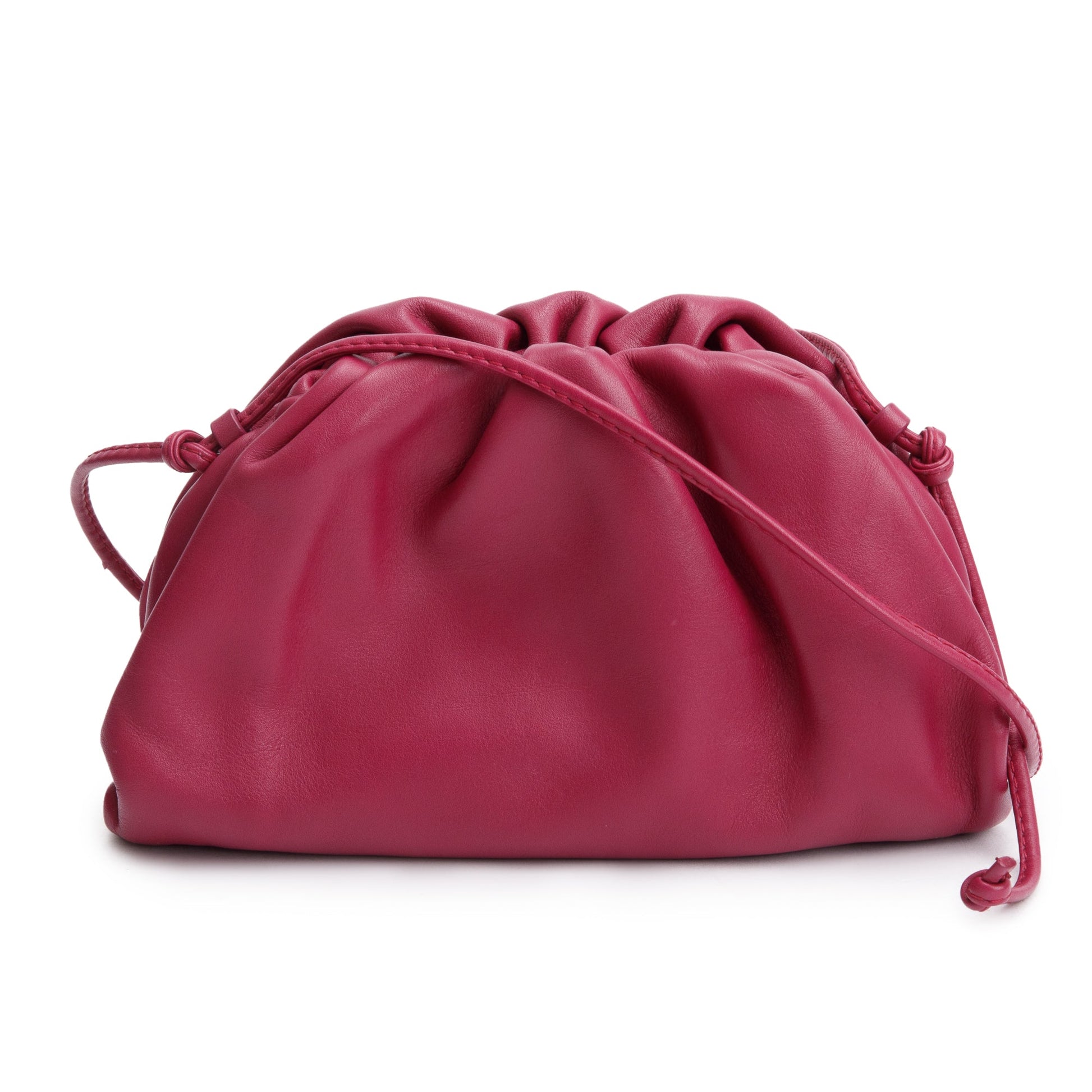 Bottega Veneta Maroon Intrecciato Leather Mini Pouch Crossbody