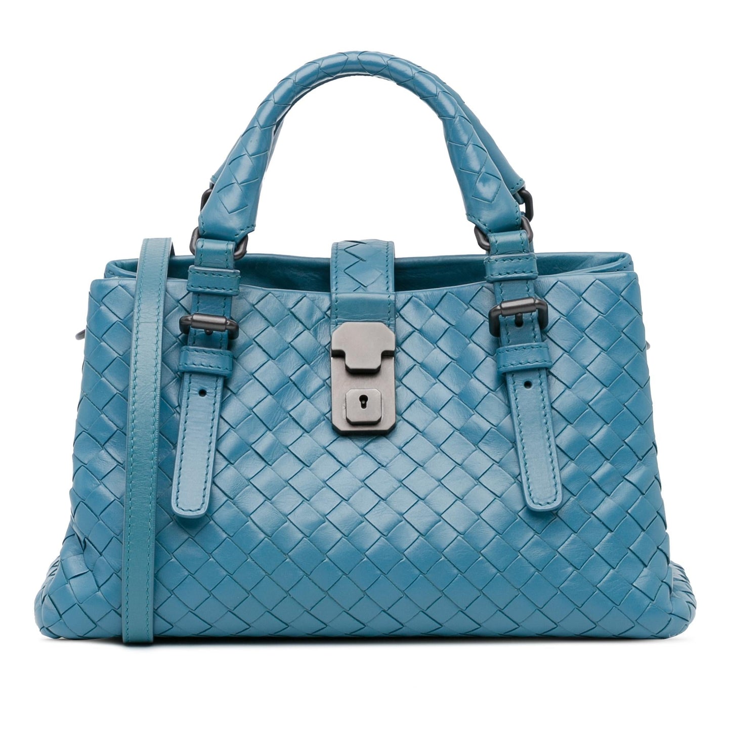 Luxury Bottega Veneta Mini Nappa Intrecciato Roma Satchel (SHG-VRD6vw)