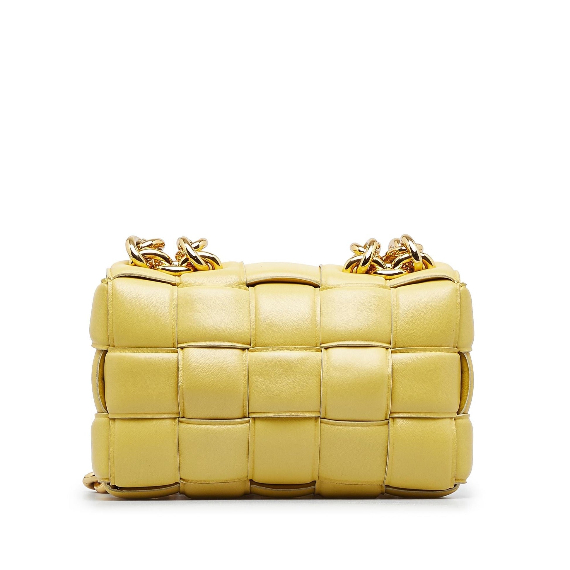 Luxury Bottega Veneta Nappa Intrecciato Padded Chain Cassette Satchel (SHG-2Bwd1b)