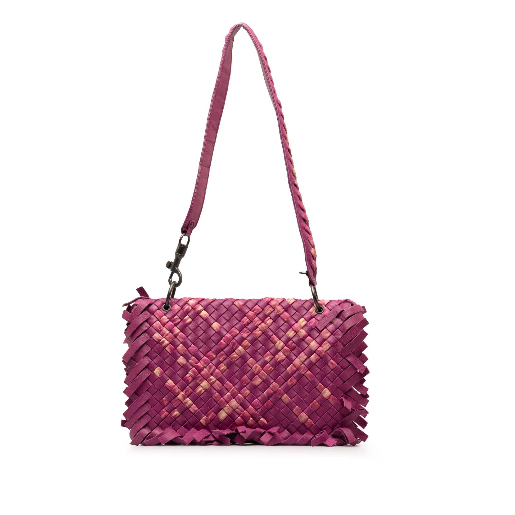 Luxury Bottega Veneta Paille Sfrangiato Aquatre Intrecciato Fringe Shoulder Bag (SHG-KXf7nX)