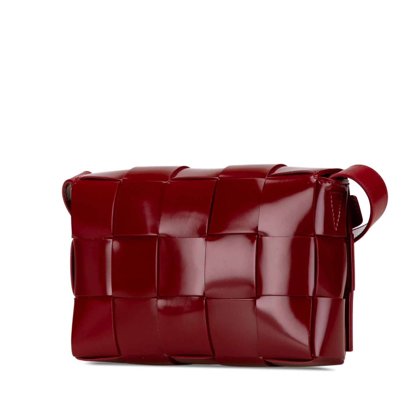 Luxury Bottega Veneta Patent Intrecciato Cassette Crossbody (SHG-LgpVBt)