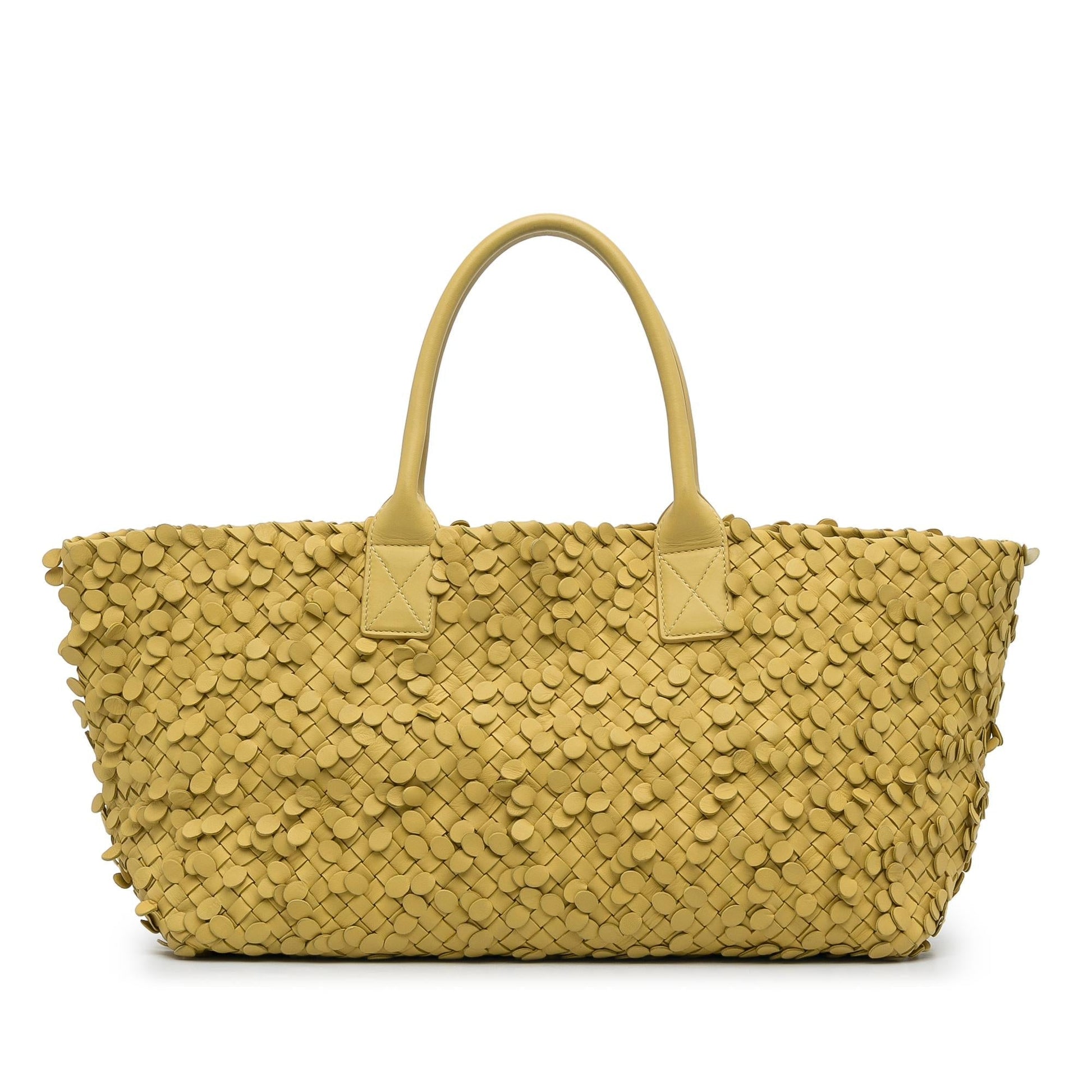 Luxury Bottega Veneta Poussin Paillettes Cabat Tote (SHG-uM0GAC)
