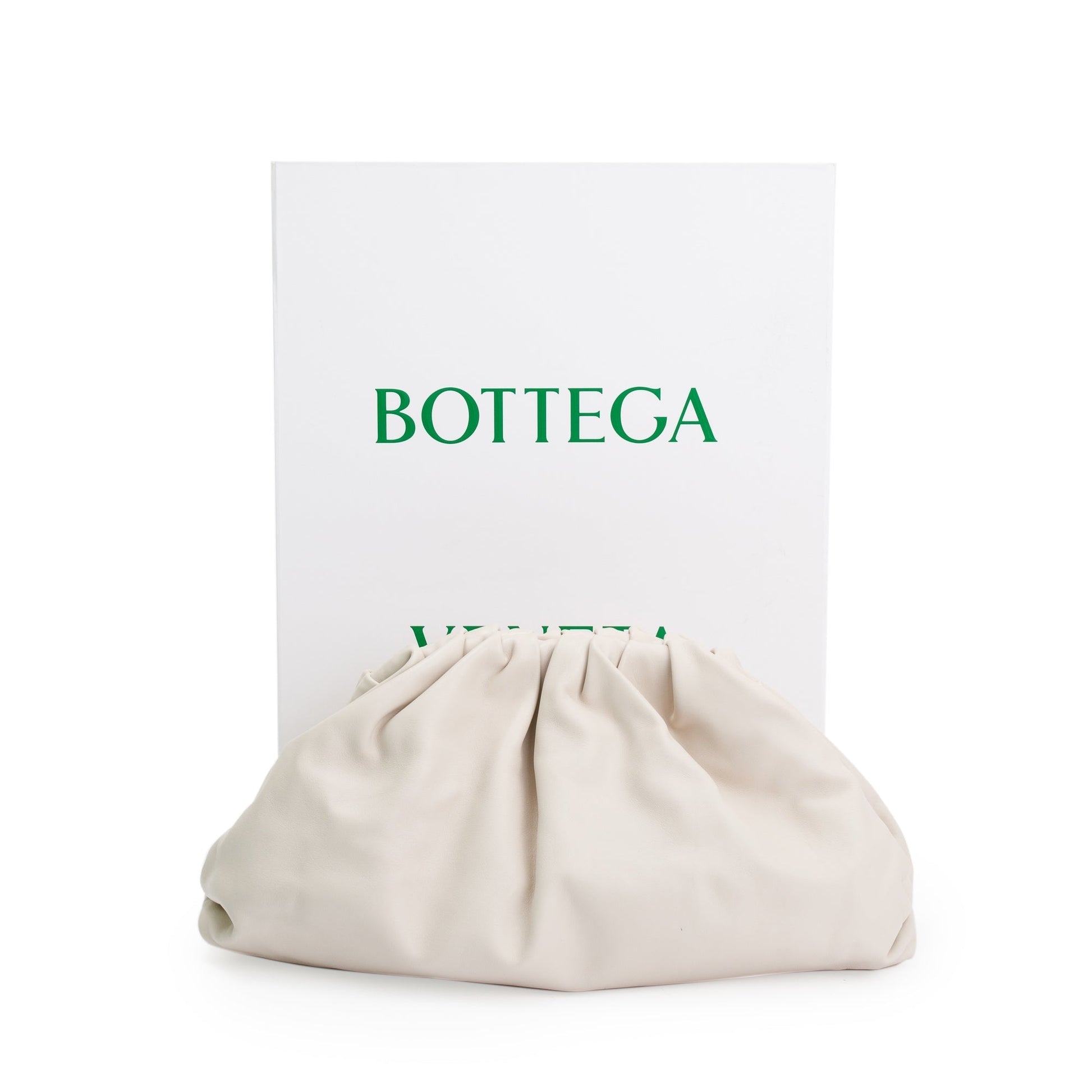 Bottega Veneta White Calfskin Leather The Classic Large Pouch
