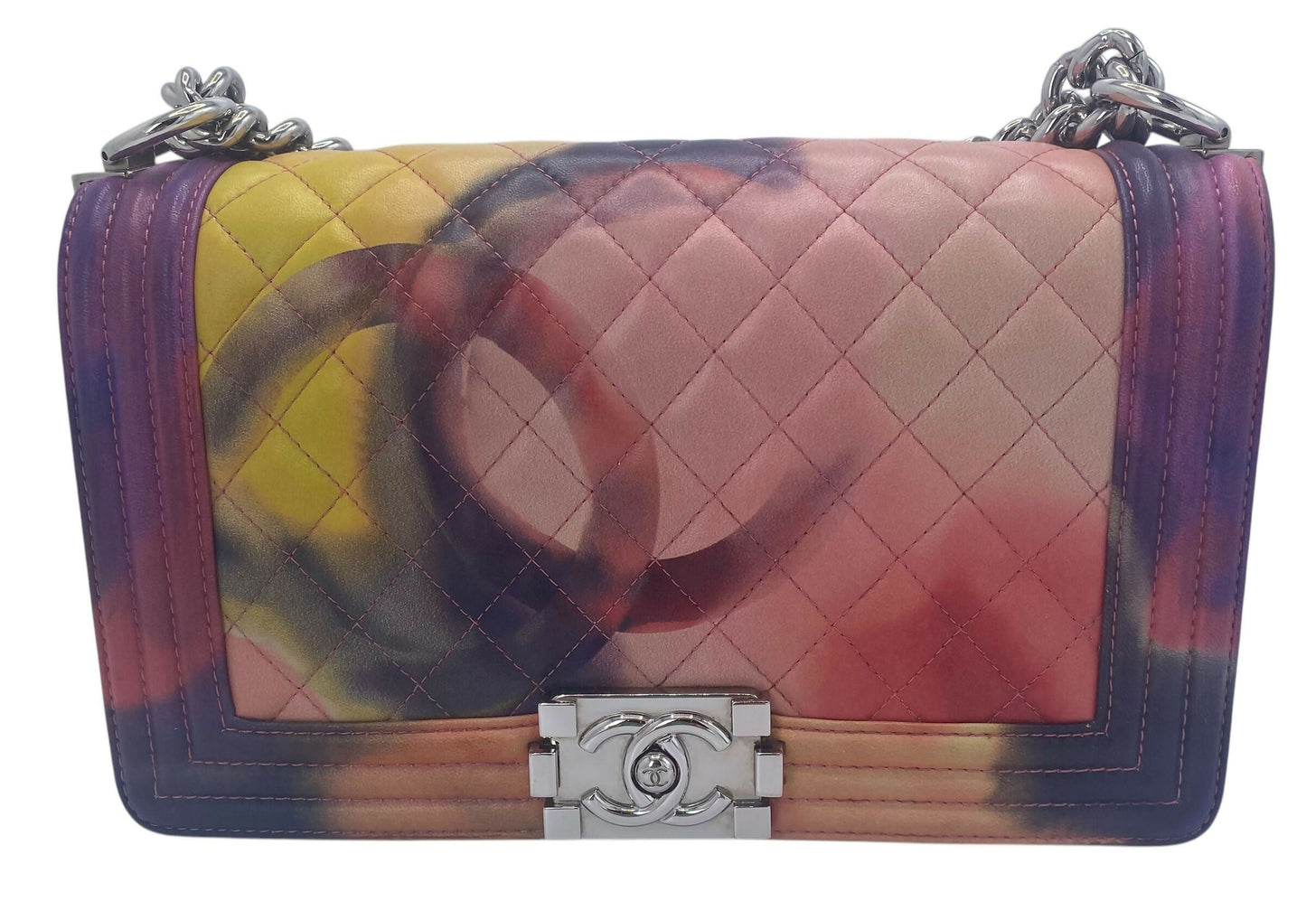 Chanel 15P Limited Edition Flower Power  Medium Lambskin Boy Flap Bag
