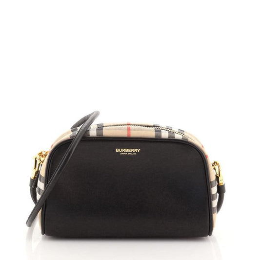 BURBERRY HALF CUBE LEATHER CROSSBODY BAG