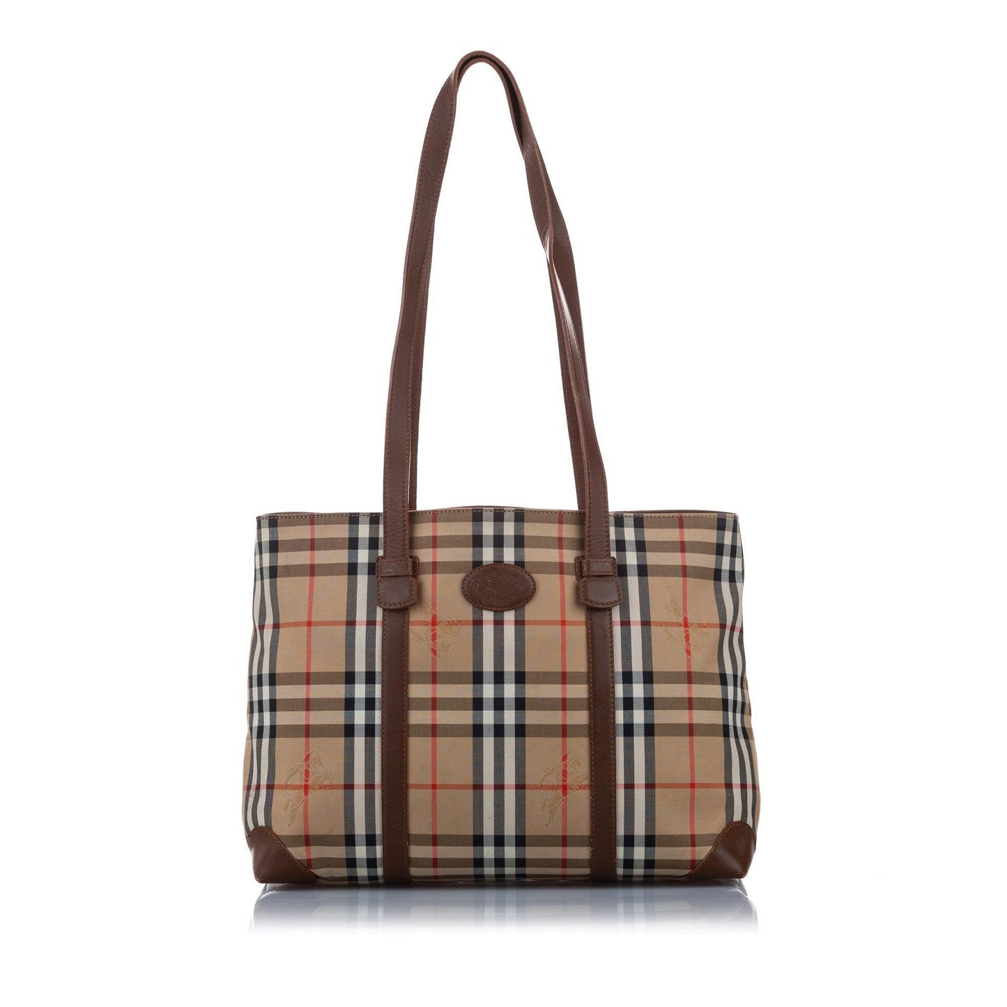 Burberry Haymarket Check Canvas Tote Bag (SHG-15892)