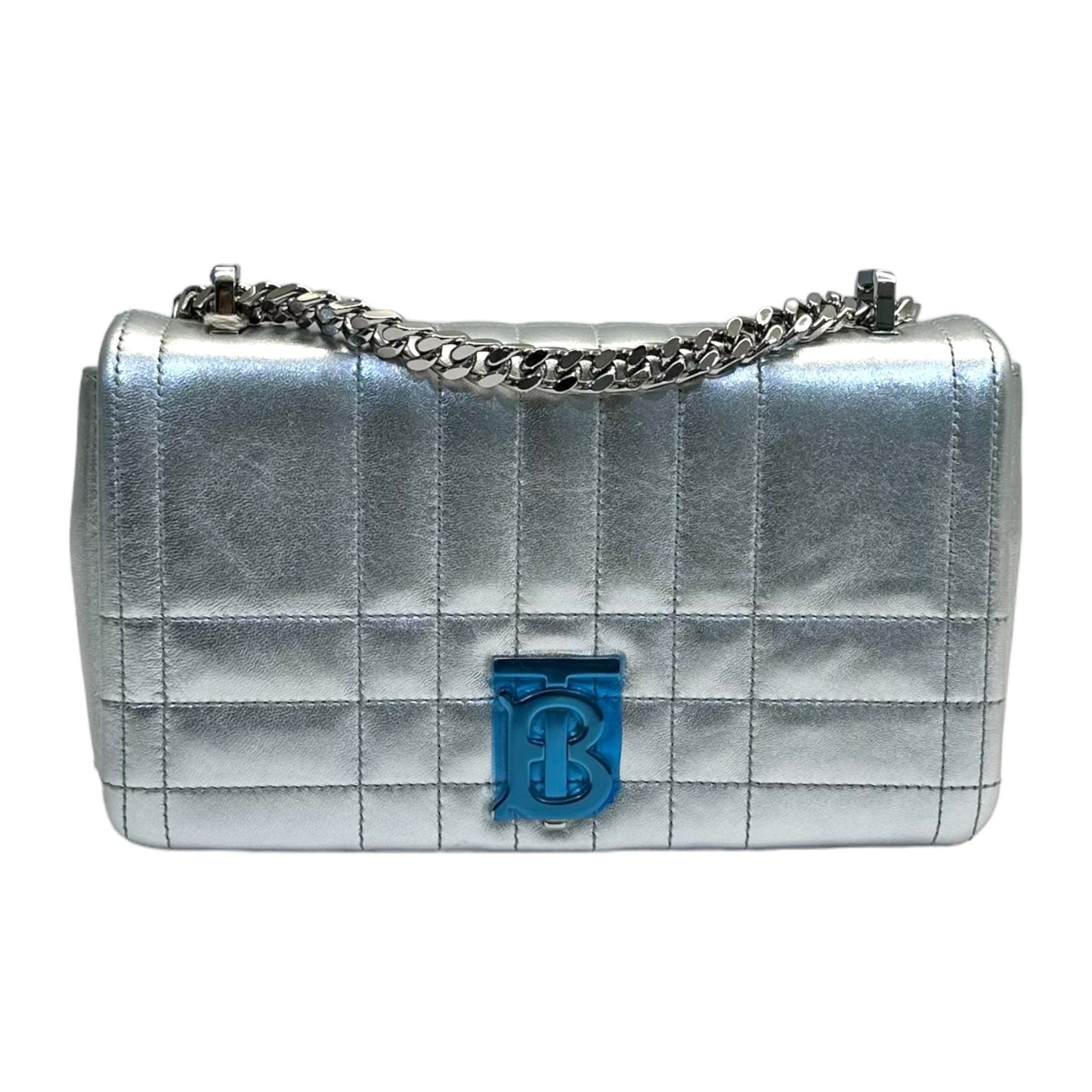 Burberry Lola Leather Silver Shoulder Bag