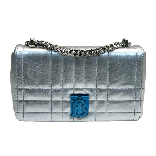 Burberry Lola Leather Silver Shoulder Bag