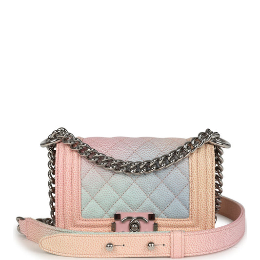 Chanel Mini "-Cuba" Boy Bag Multicolored Caviar Enamel Silver Hardware