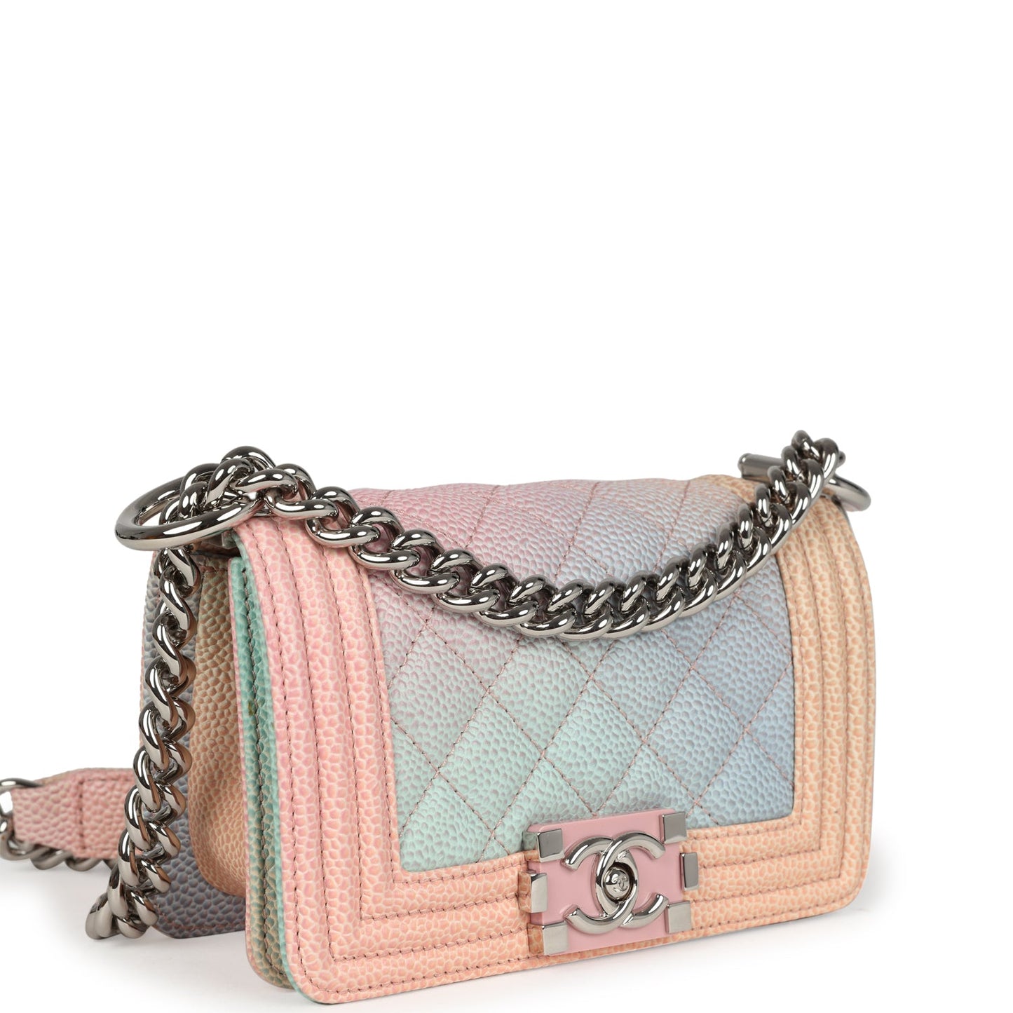 Chanel Mini "-Cuba" Boy Bag Multicolored Caviar Enamel Silver Hardware
