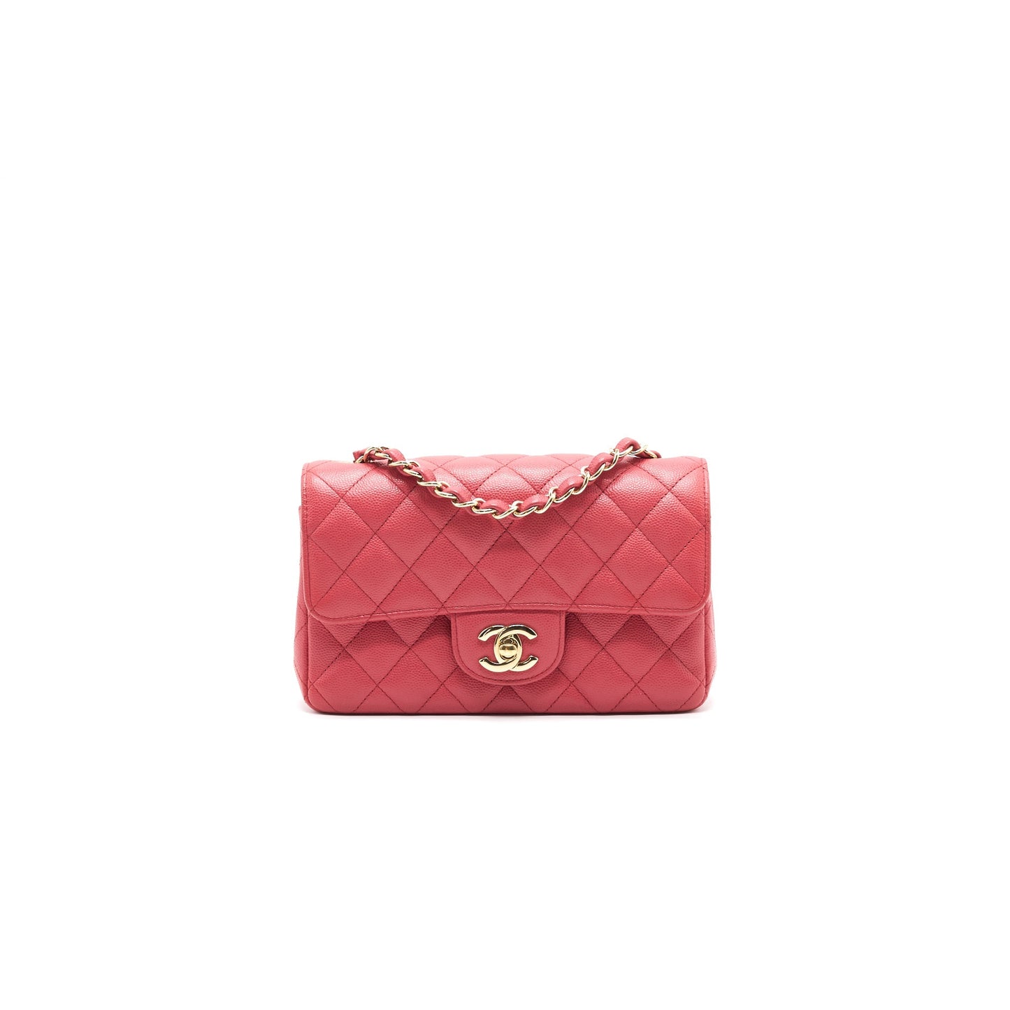 Chanel mini rectangular cavier 17c Coral Pink L