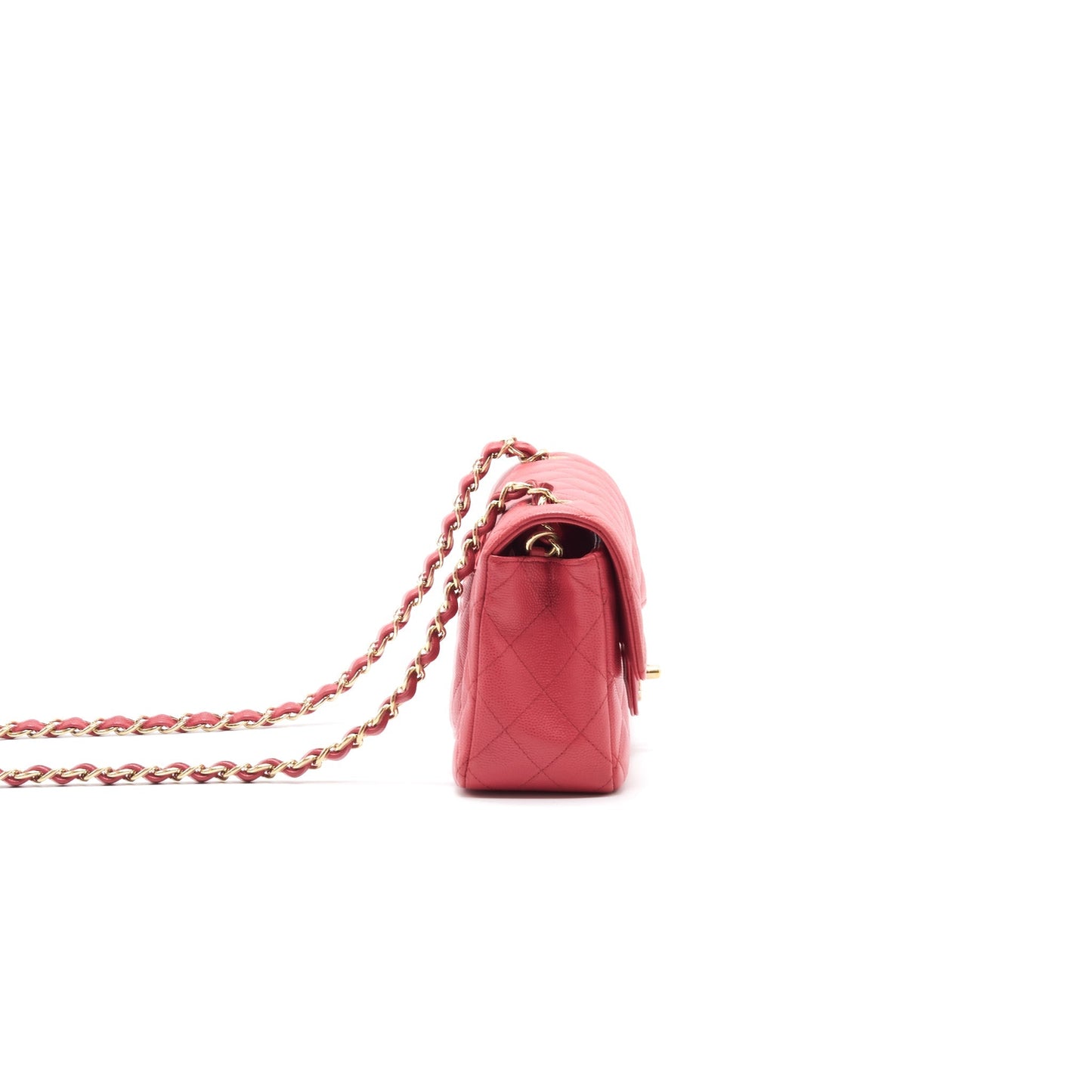 Chanel mini rectangular cavier 17c Coral Pink L
