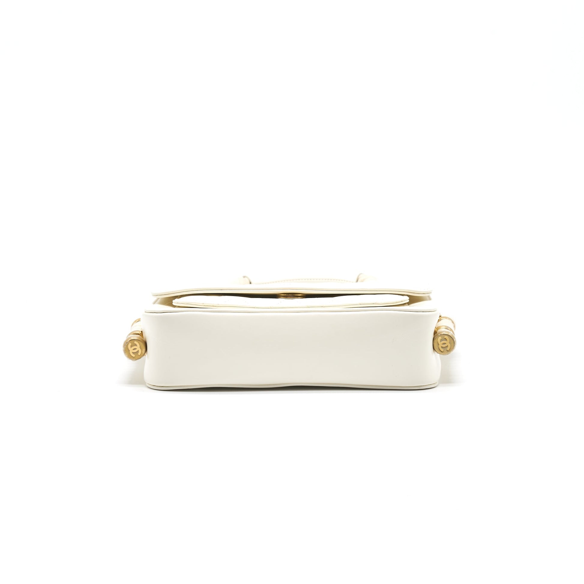 Chanel CC Leather Flap Bag White